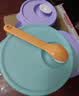 特百惠（Tupperware）可微波加热饭盒 上班族学生午餐便当盒 塑料密封冷藏保鲜饭菜汤碗 圆形分格饭盒3件套-冰水蓝 实拍图