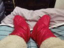 黑冰（BLACKICE）户外灰鹅绒脚套 冬季室内轻量保暖袜套 红色 M 实拍图