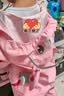 lemonkid儿童雨衣男童女宝宝雨披小学生雨具 蒂娜彩虹星星兔连体 S 实拍图