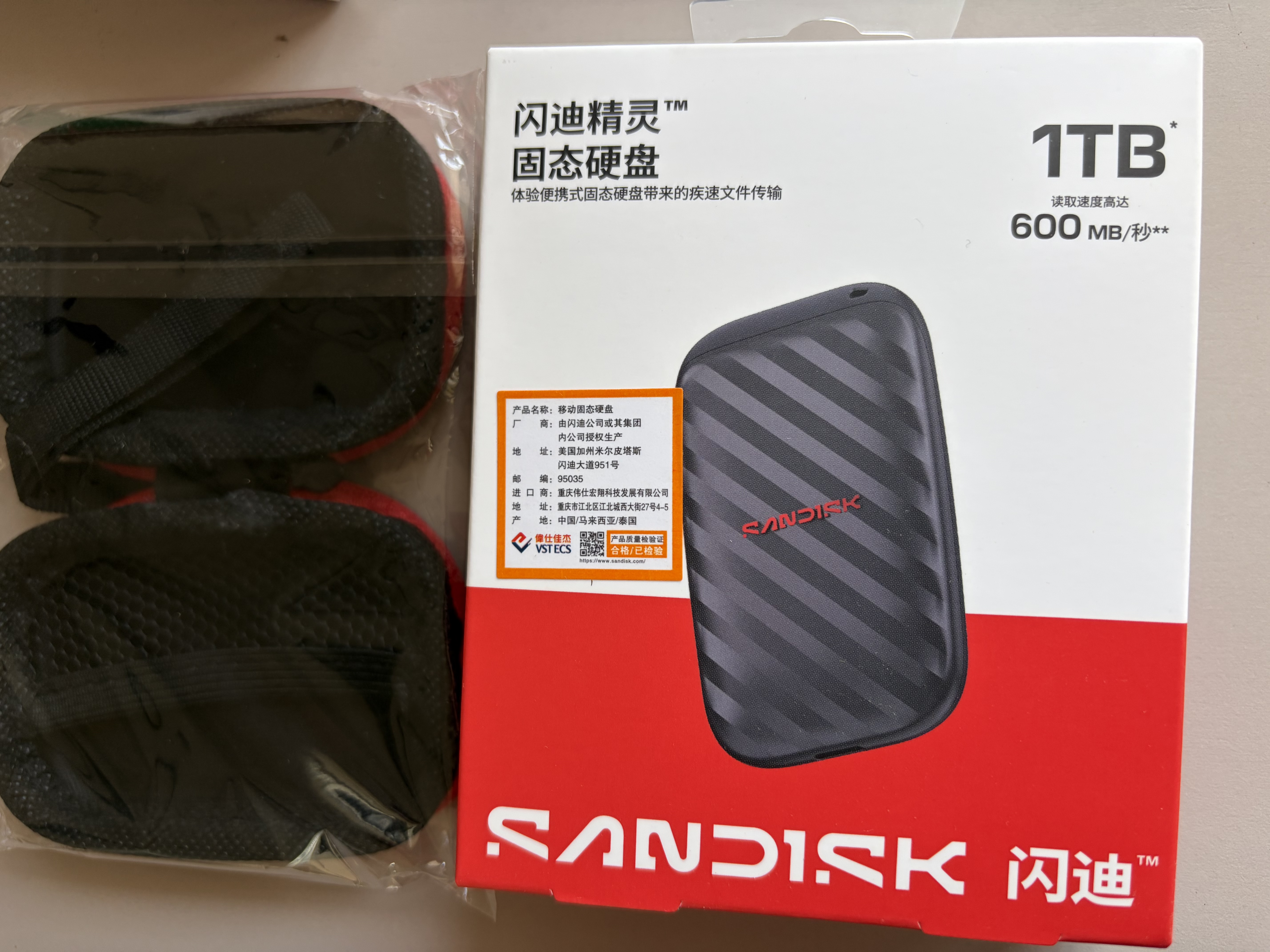Sandisk闪迪2TB Type-c USB3.2移动固态硬盘（PSSD）E30高速 移动SSD 读速800MB/s 兼容手机笔记本电脑 实拍图