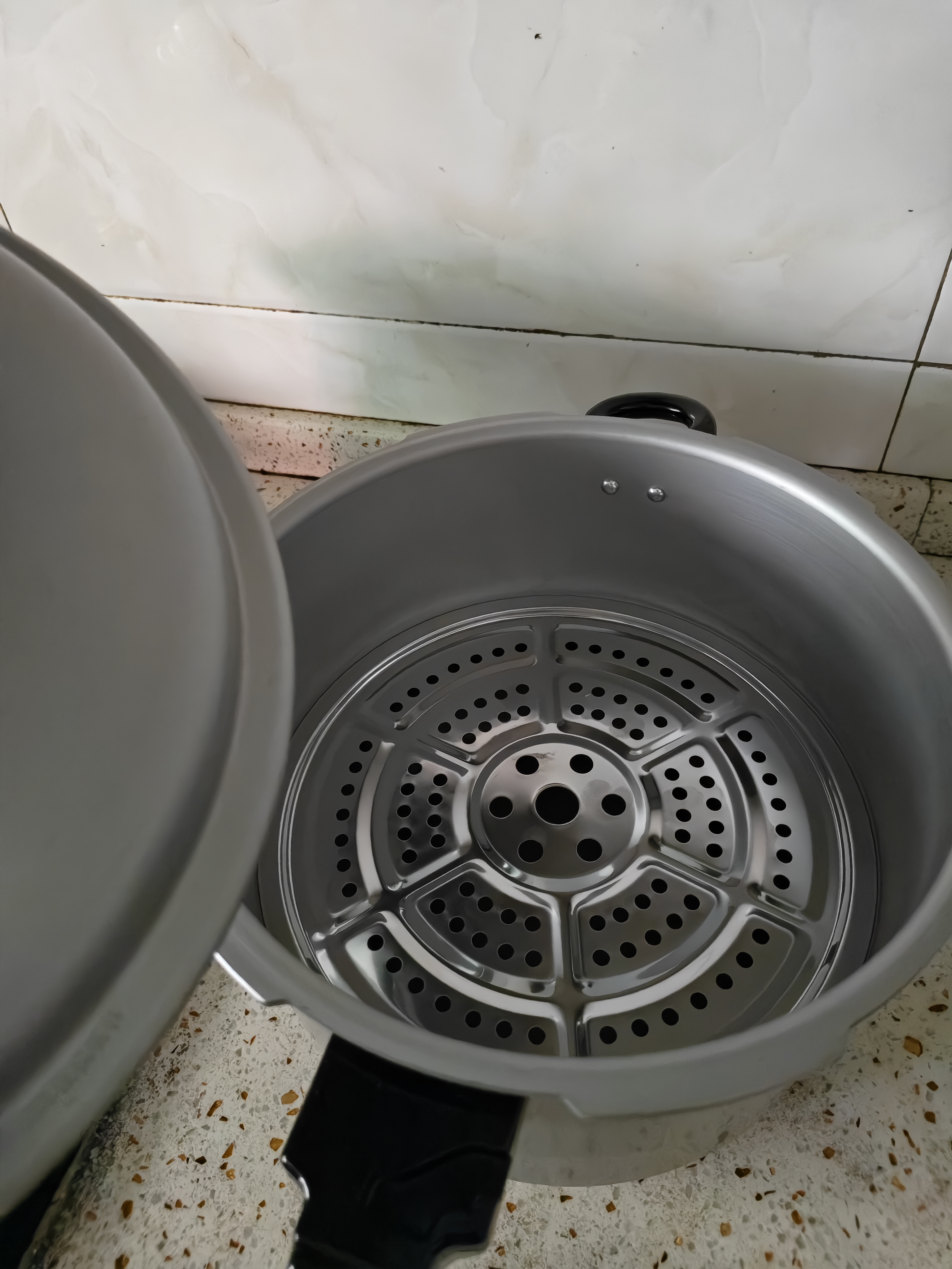双喜高压锅铝合金燃气电磁炉通用防爆家用压力锅26CM/9.5L【蒸格款】 实拍图