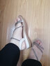ZHR凉鞋女闪耀水钻罗马风女鞋细带百搭名族风显瘦坡跟鞋女舒适外穿鞋子女 AW55 凉鞋 米色 38 实拍图