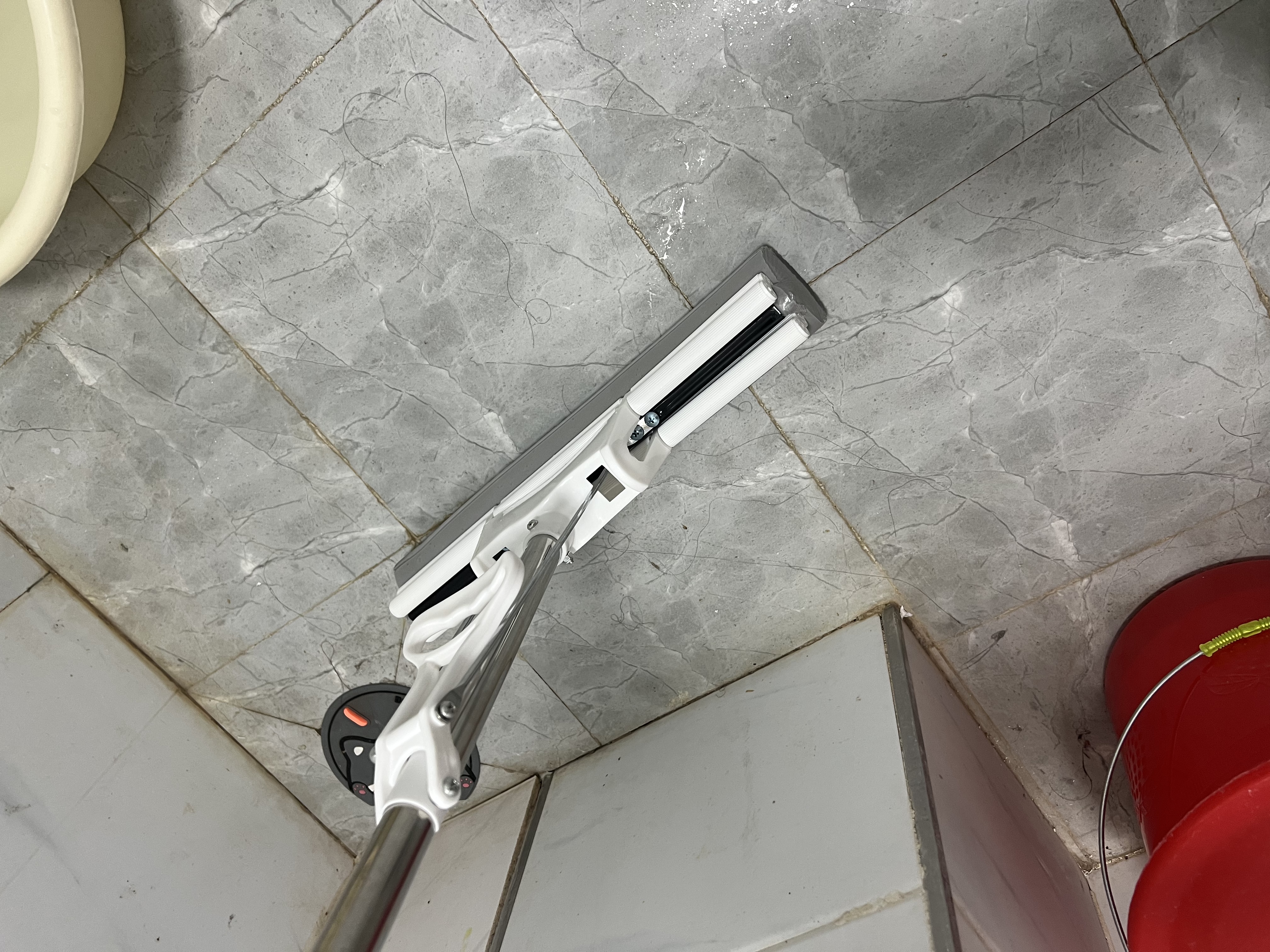太太乐胶棉拖把 38CM+1棉头大号吸水海绵拖把滚轮式挤水家用墩布一拖净 实拍图
