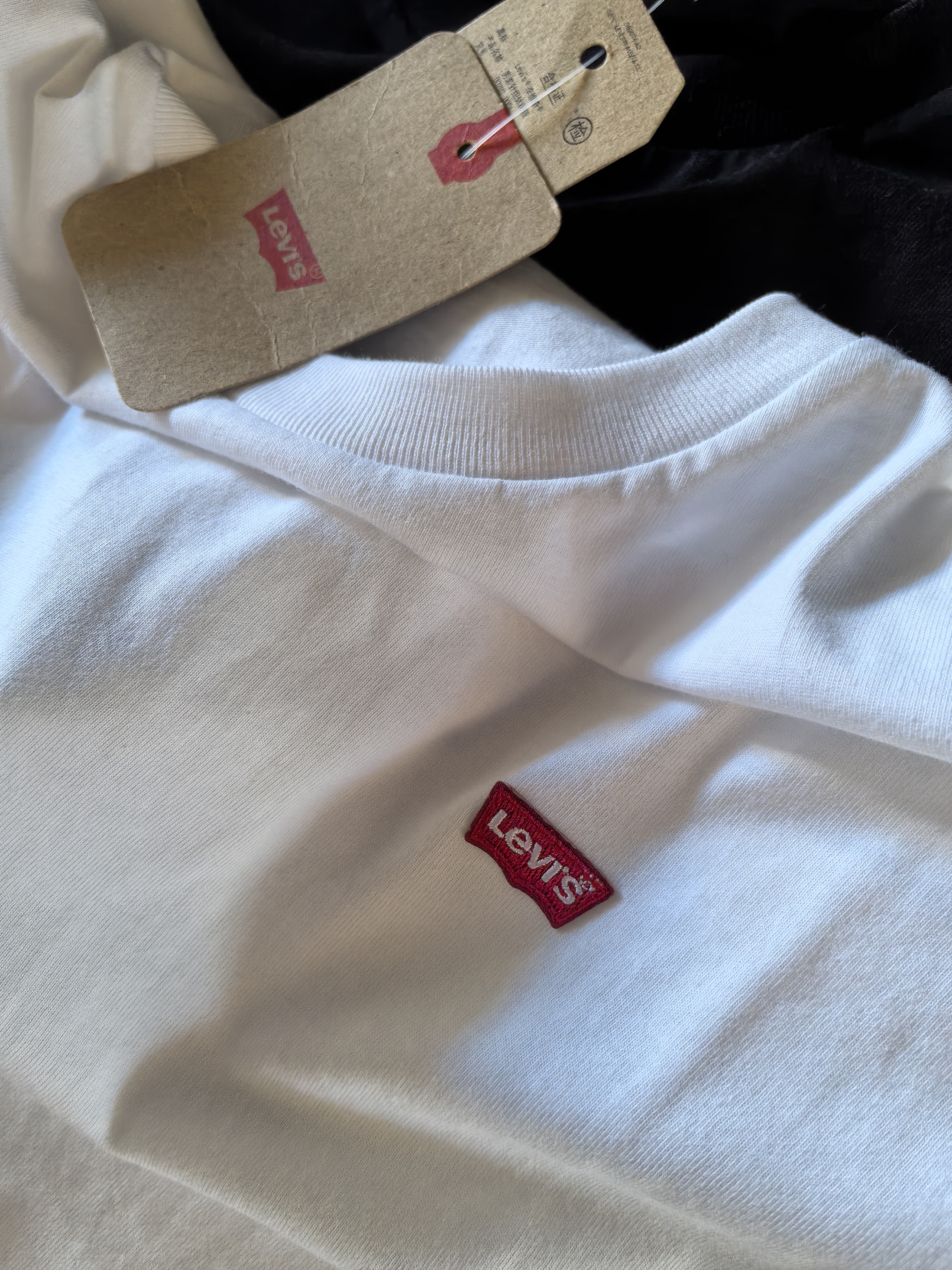 Levi's李维斯情侣同款美式复古简约休闲时尚宽松LOGO印花短袖T恤 白色 002U3-0000 S 实拍图