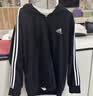 adidas通勤休闲三条纹连帽夹克早秋外套卫衣男装阿迪达斯轻运动   黑色/白   M 实拍图