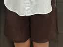 优衣库麻混纺舒适短裤女装485251 37 栗色 2XL 实拍图