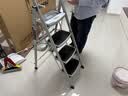 奥鹏 梯子家用四步折叠梯子加厚钢管铁梯宽踏板人字梯单侧工程梯 实拍图