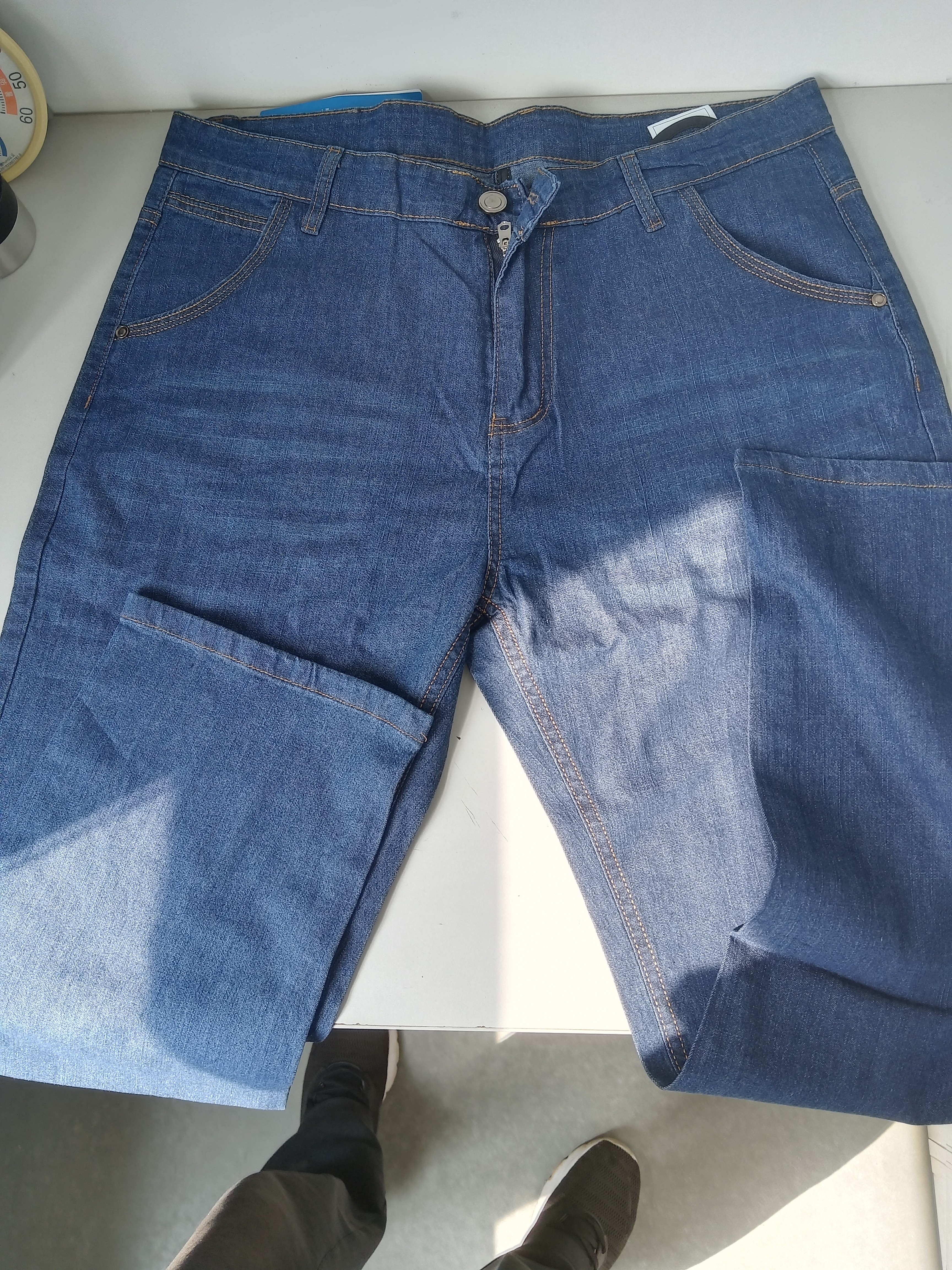 真维斯（Jeanswest）牛仔裤男2026秋季轻商直筒修身牛仔长裤男蓝色常规32 实拍图