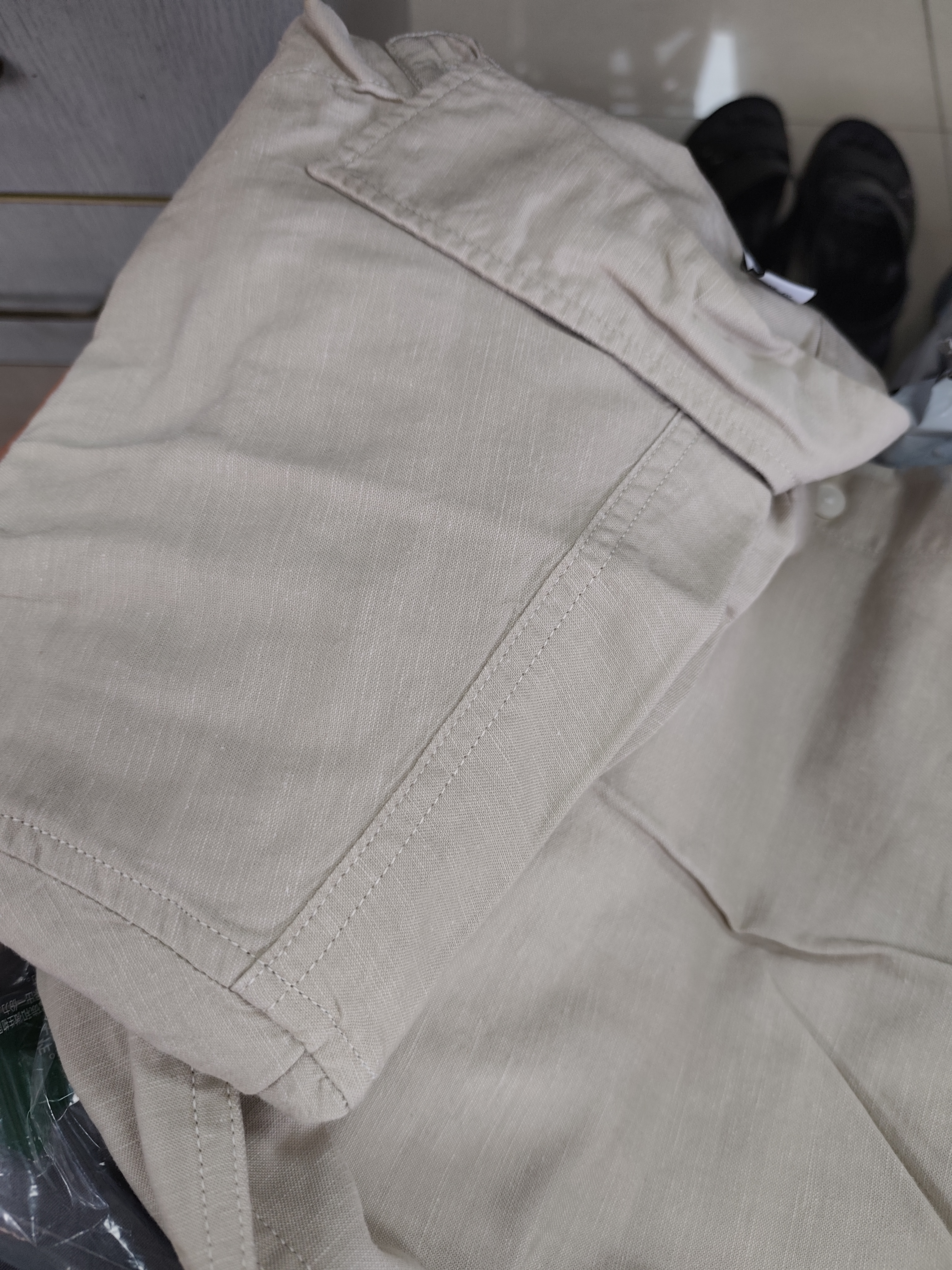 森马（Semir）棉麻衬衫丨 短袖衬衫男夏季新款白色休闲上衣小宽松含亚麻外套 实拍图