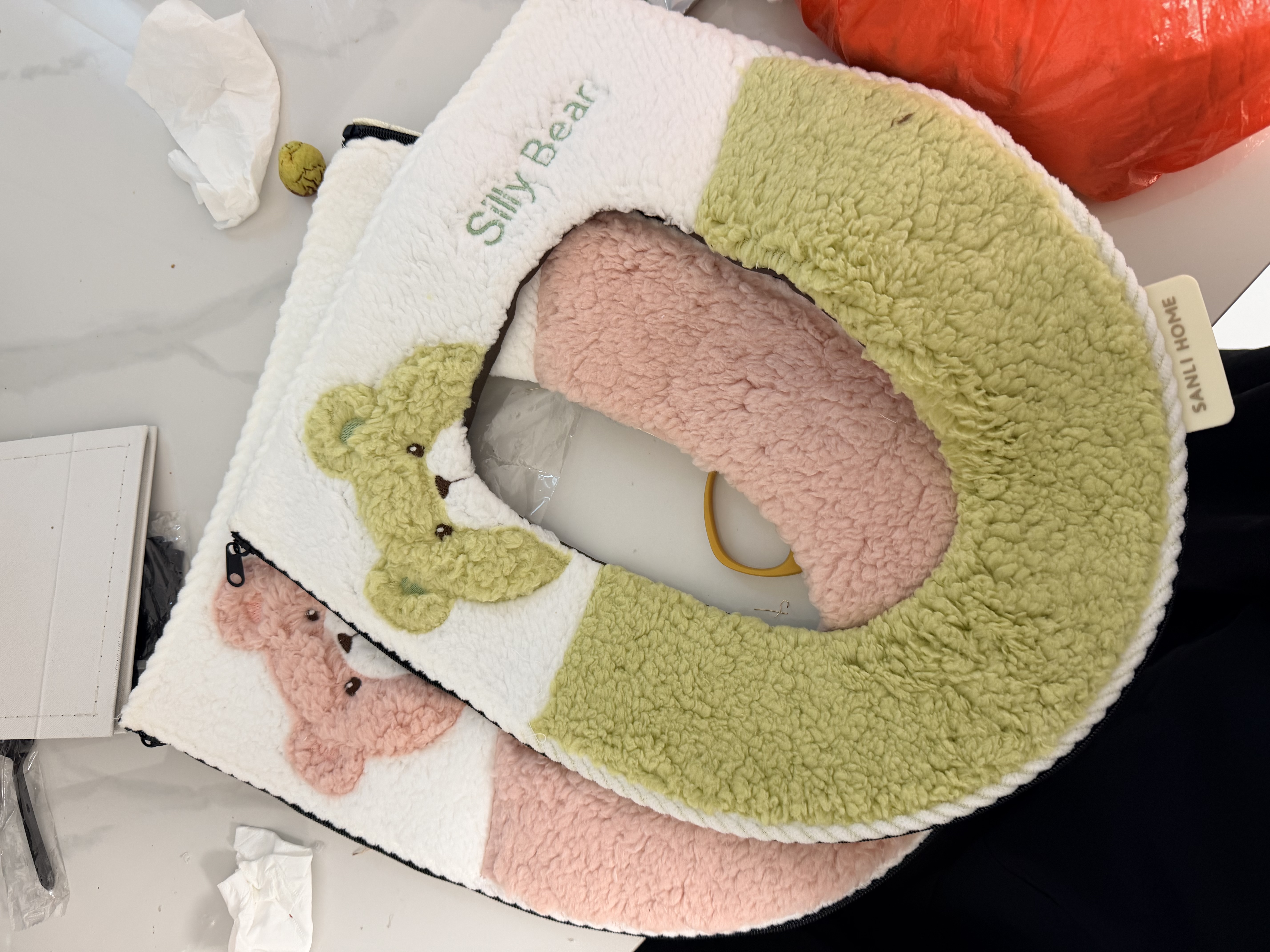 三利10A抗菌马桶垫秋冬季刺绣马桶坐垫加厚毛绒背面防水保暖家用可水洗 实拍图