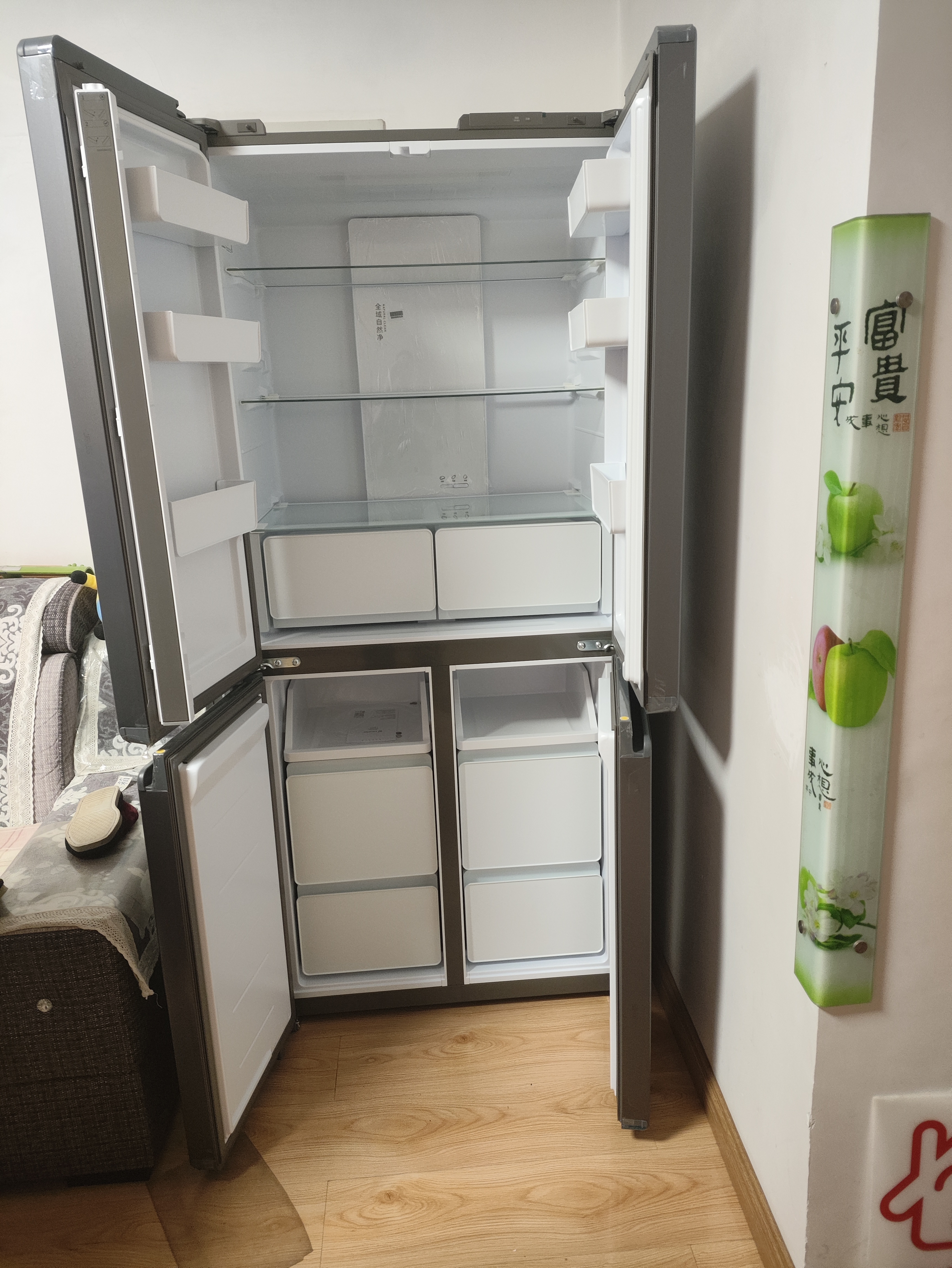 海尔（Haier）冰箱出品统帅懒人510系列502L十字四开门家用电冰箱超薄双净化大容量LTD-510WS9U1国家补贴 实拍图