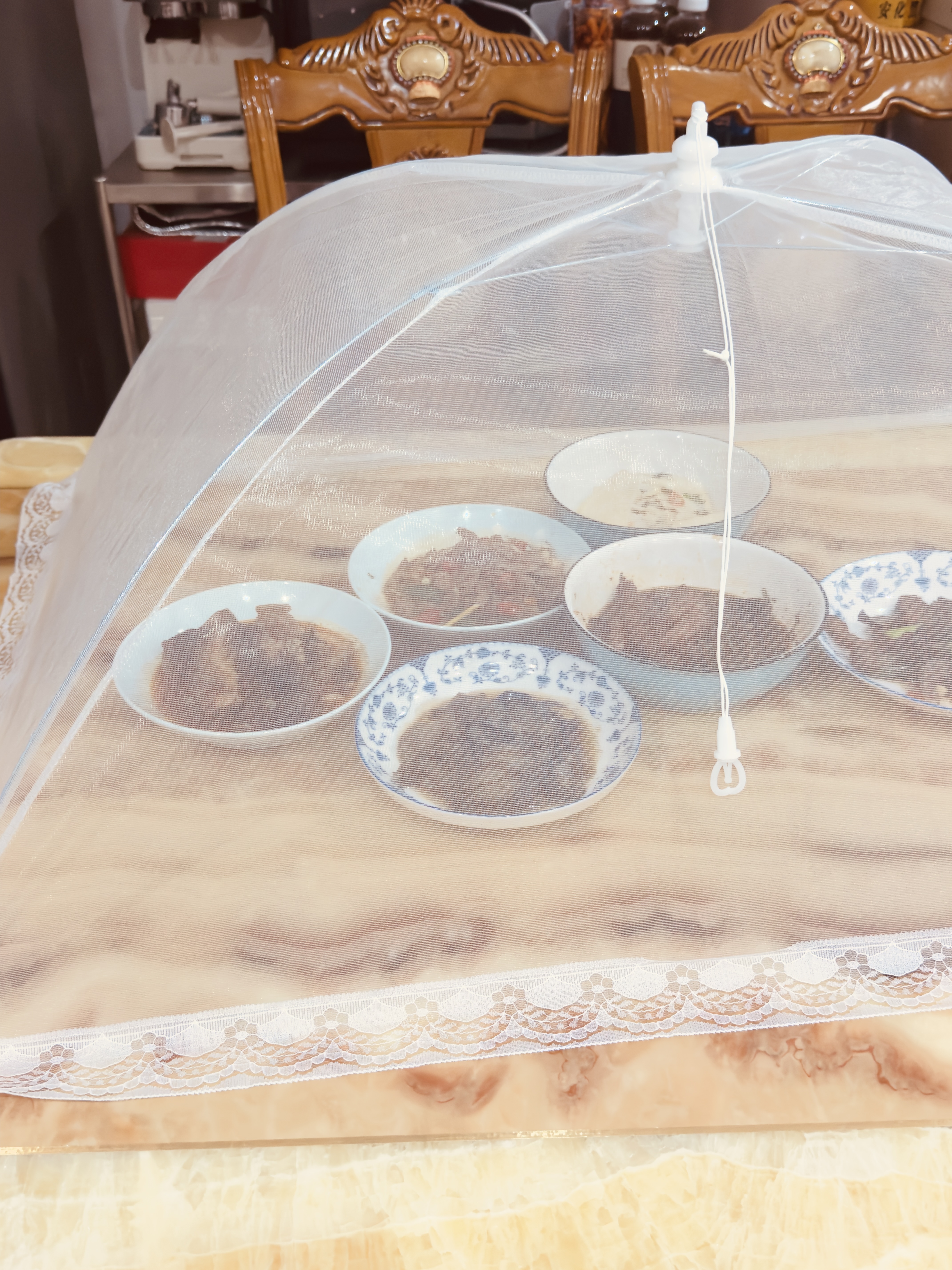 京惠思创纯白菜罩子【可折叠 90*60cm 方形】饭菜食物罩菜罩饭桌罩 实拍图