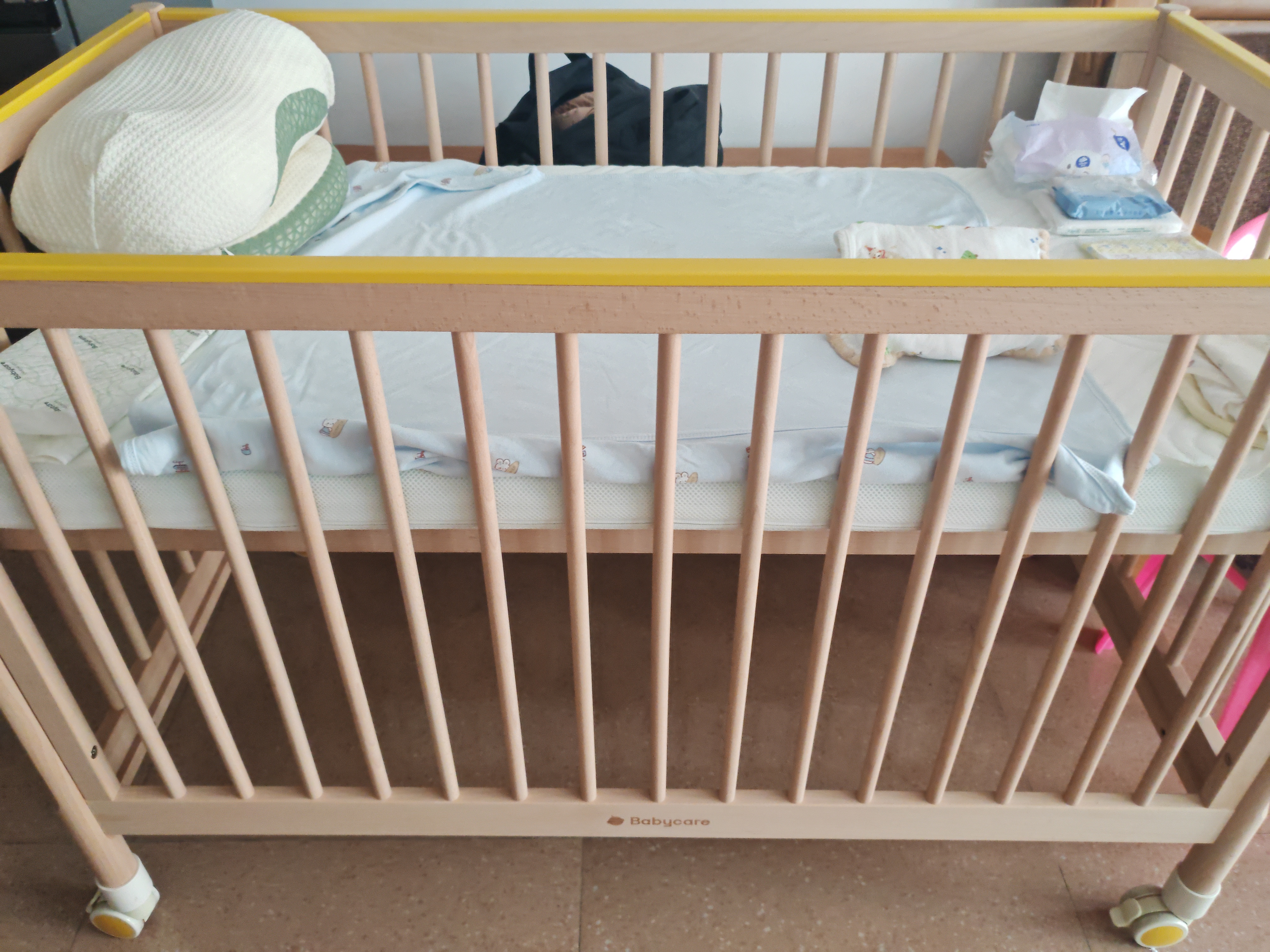 babycare0-3岁婴儿双面床垫新生儿4D空气纤维床垫宝宝儿童睡觉透气 120*65 实拍图