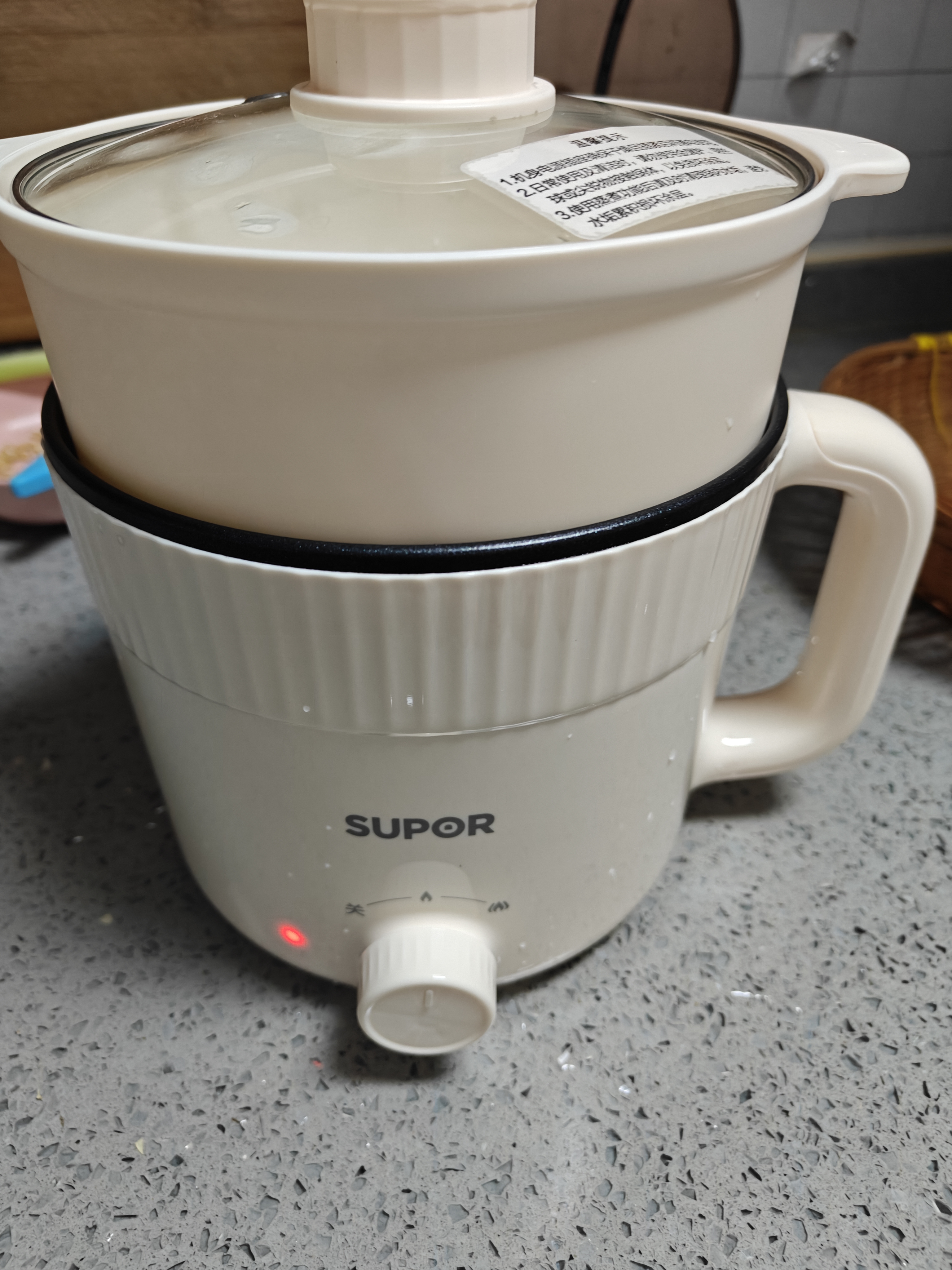 苏泊尔（SUPOR）电煮锅小电锅宿舍小锅电热锅学生宿舍泡面迷你小型1-2人用炖蒸煮一体电火锅多功能辅食锅电蒸锅 1.7L 热销推荐【不粘易清洗+上蒸下煮】带蒸笼 实拍图