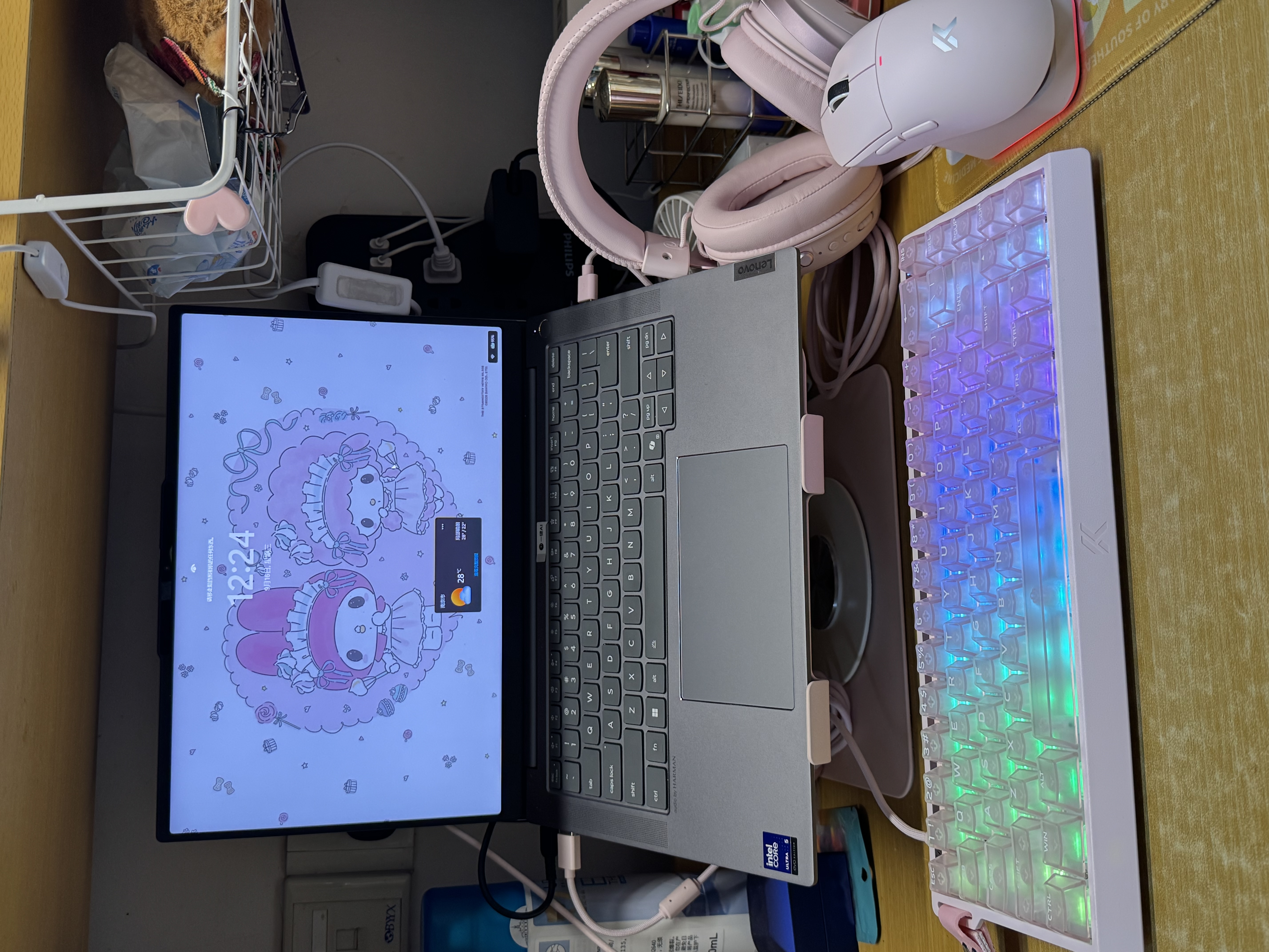 迈从（MCHOSE）Ace 68 V2磁轴键盘Gus同款RT电竞游戏低延迟60pro机械有线68键配列FPS双驱动无畏契约 Ace 68 V2 超竞版雾透粉 宝马磁轴+RT键 实拍图