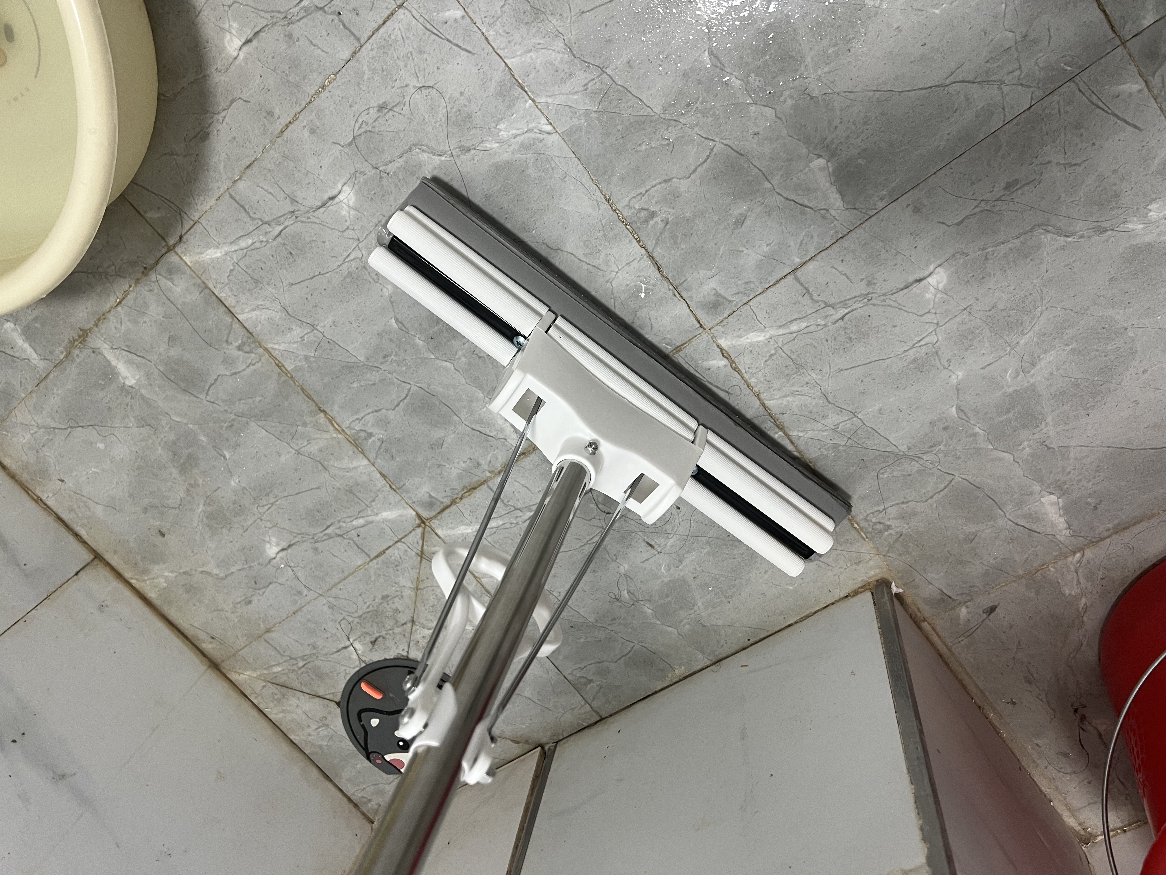 太太乐胶棉拖把 38CM+1棉头大号吸水海绵拖把滚轮式挤水家用墩布一拖净 实拍图