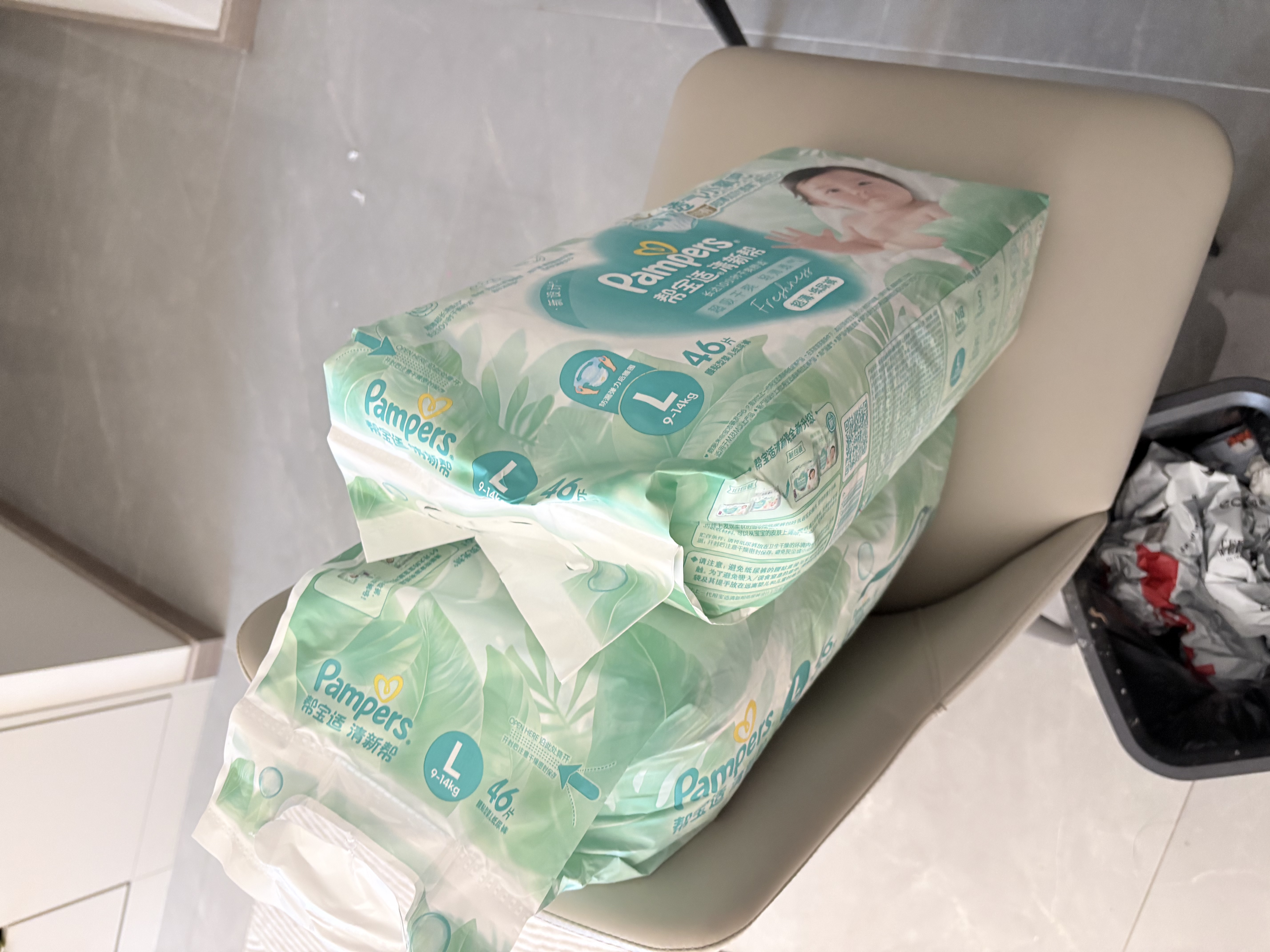 帮宝适新清新帮纸尿裤L46【超薄超能吸】透气干爽新生儿婴儿尿不湿尿裤 实拍图