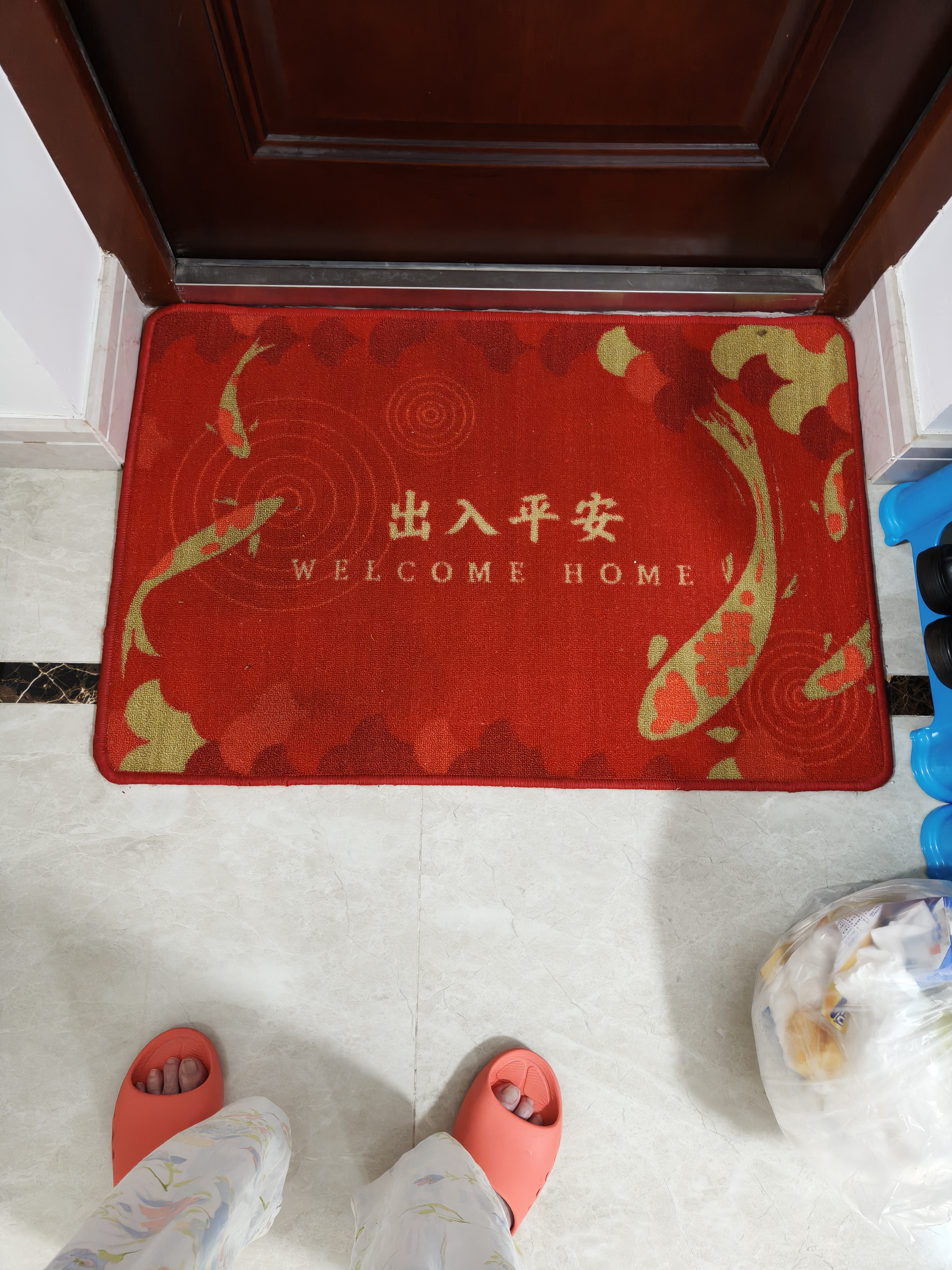 京东京造出入平安 地垫吸水防滑除尘垫家用入户玄关脚垫门垫 60*90cm锦鲤 实拍图