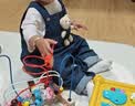 幼歌（YOUGE） 婴幼儿春秋新款小熊牛仔爬服男女宝宝背带裤卡通连体衣 牛仔蓝1(110-120不开档） 80 cm 实拍图