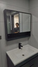 法梵仕浴室柜洗脸手盆柜组合洗漱台洗手台池卫浴台【陶瓷一体盆】 B款智能镜轻奢灰60cm 实拍图