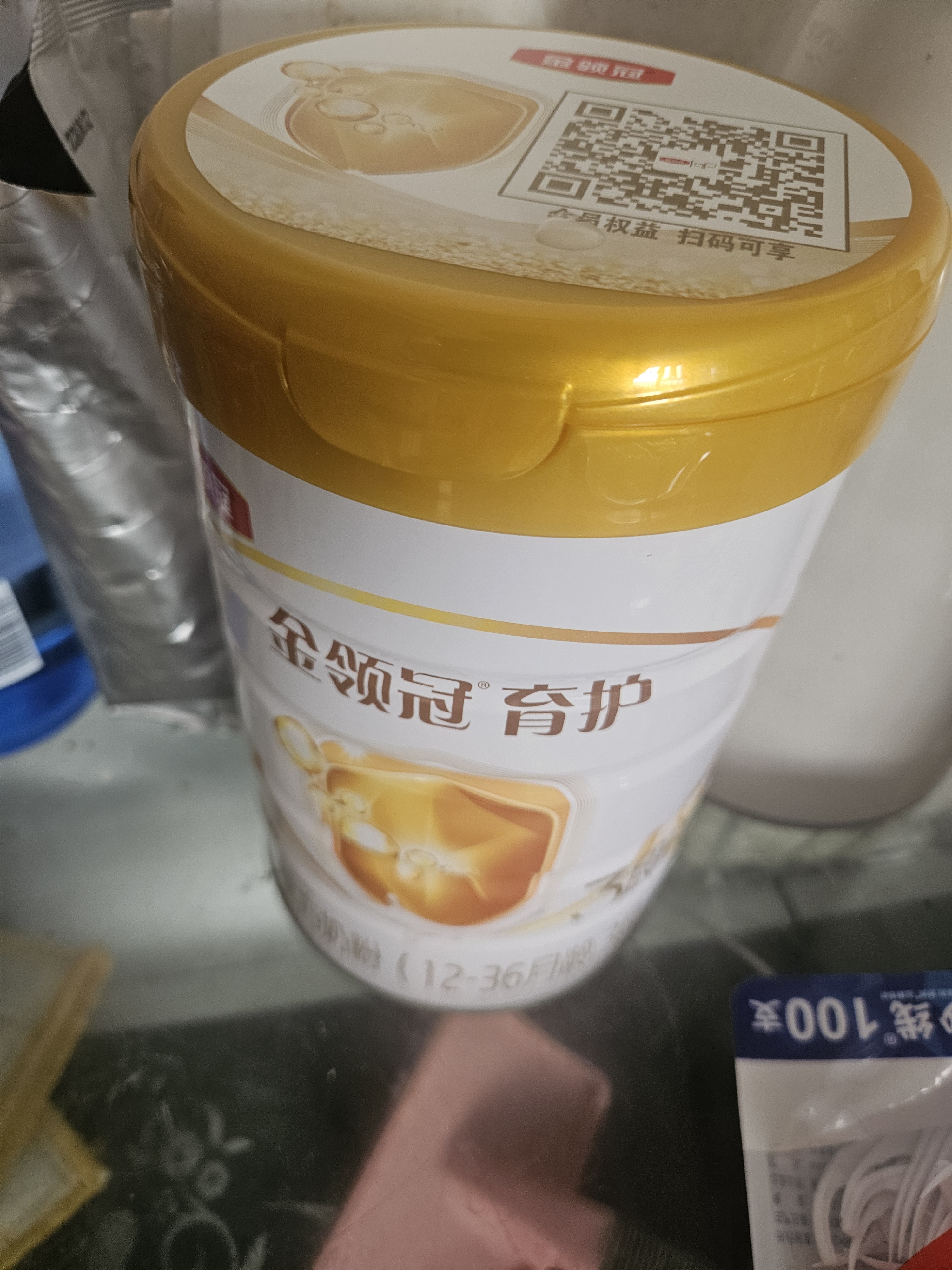伊利金领冠育护幼儿配方奶粉3段12-36个月960g*1罐【5倍DHA好脑力】 实拍图