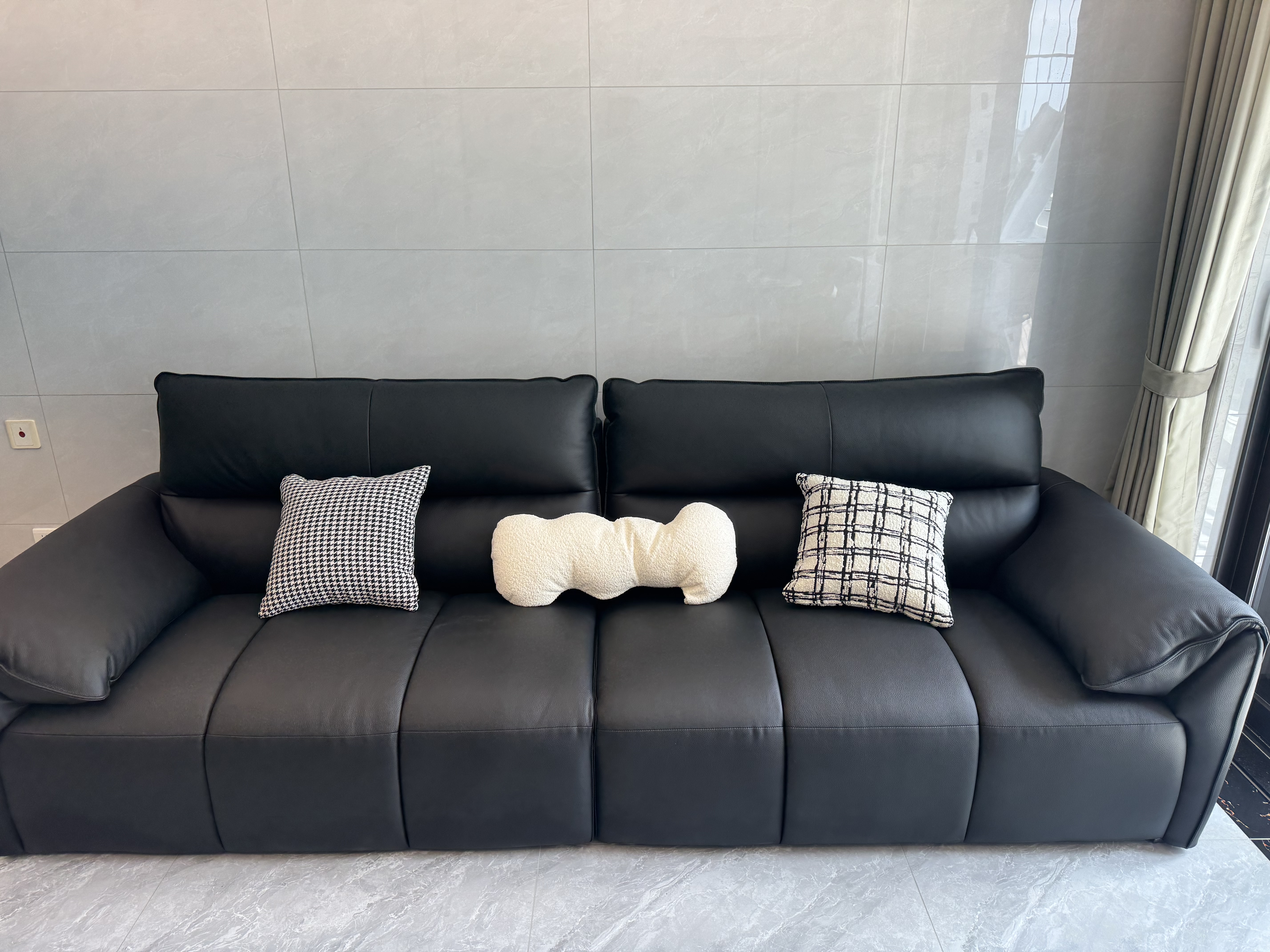 林氏家居钢琴键客厅真皮沙发2026年新款头层牛皮轻奢高级感京仓闪发PS060 实拍图