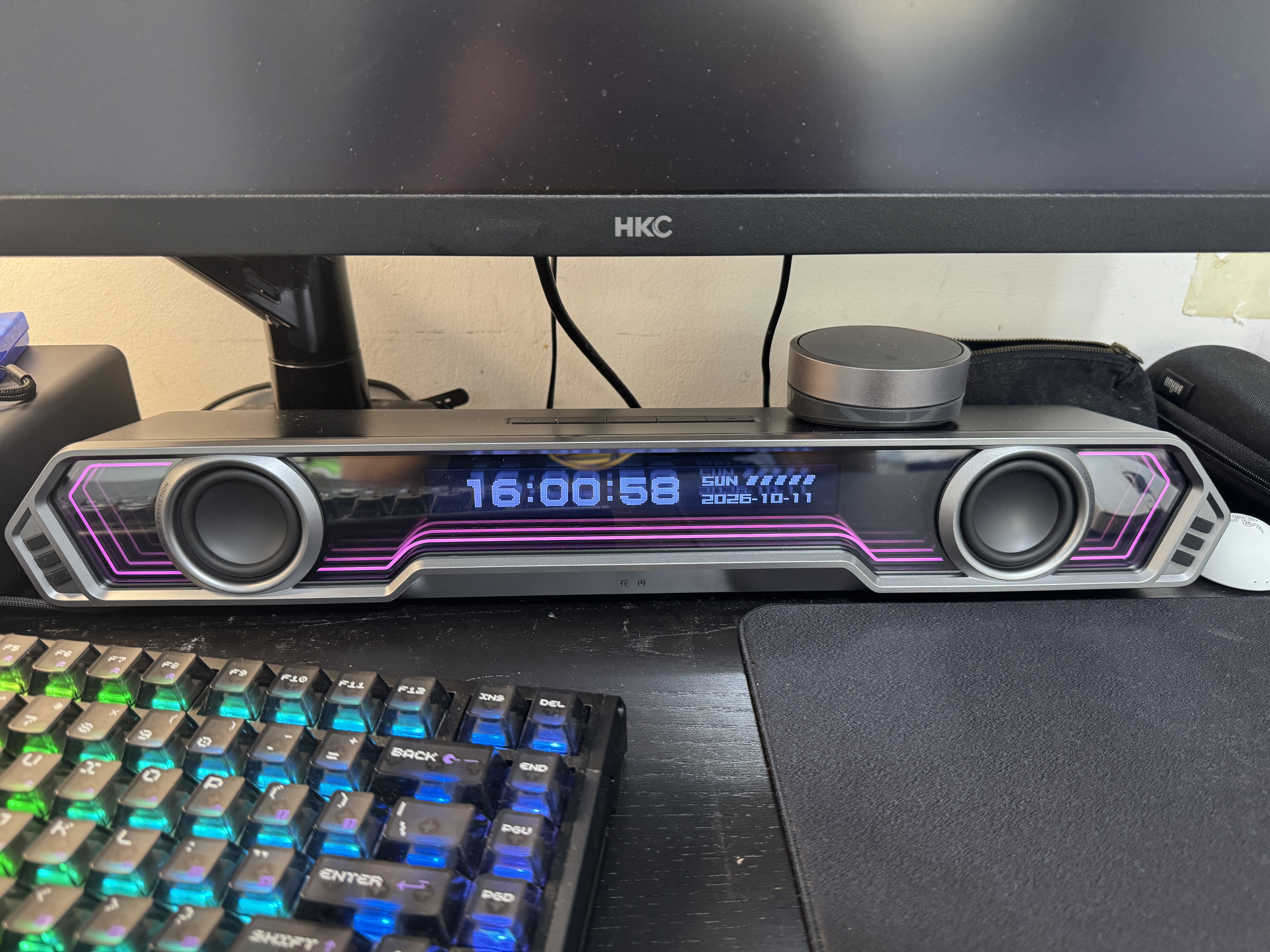 漫步者花再Halo PixelBar26年新版电脑字幕歌词音响桌面PS游戏音箱电脑回音壁蓝牙长条有线RGB灯效 破界黑 实拍图