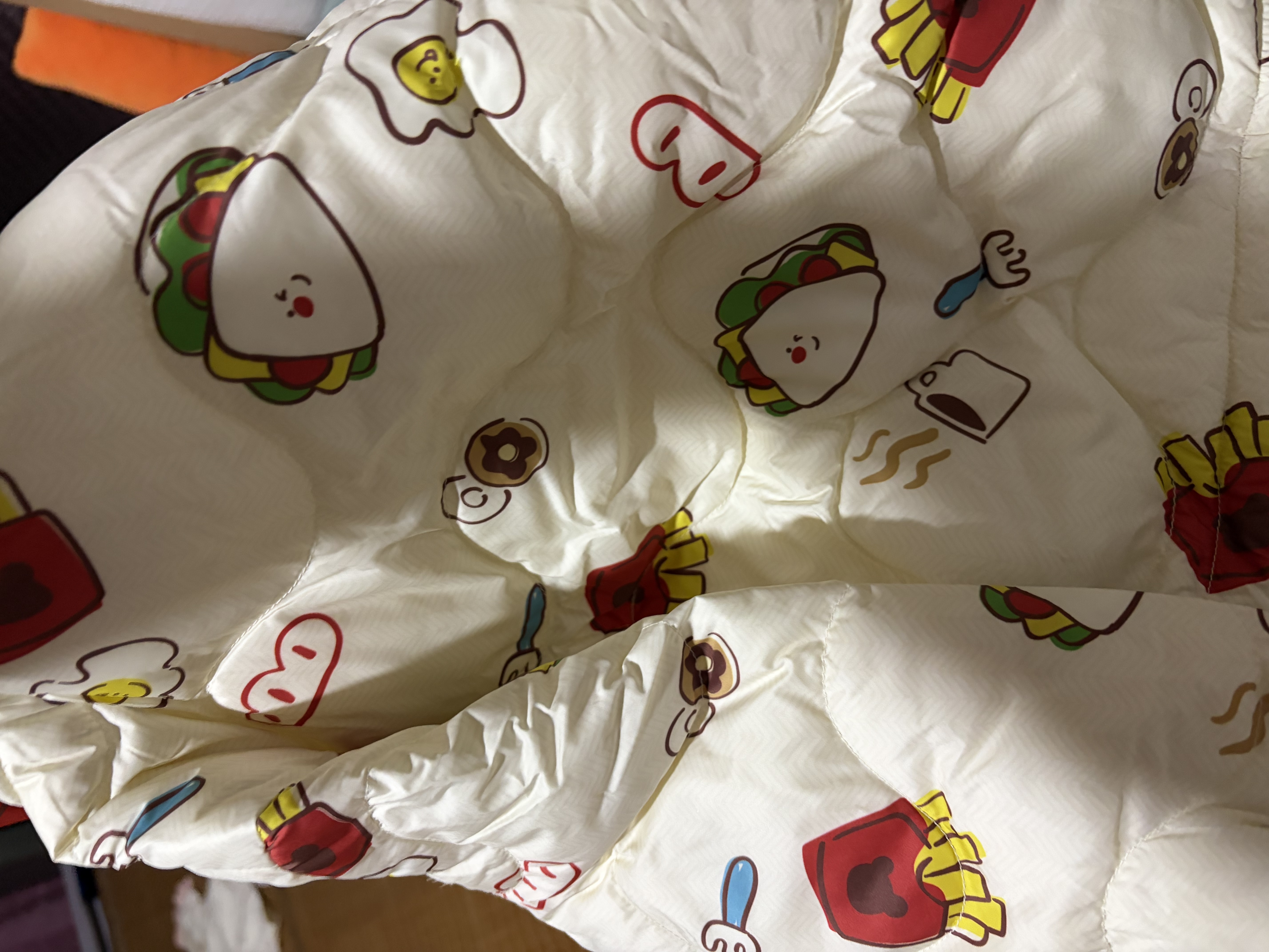 巴拉巴拉童装宝宝羽绒服秋冬季婴儿轻薄儿童外套上衣造型萌趣男童女童反季 白红小熊薯条00366-白鸭绒 -208425107204 90 cm 实拍图