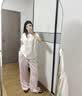 优衣库麻混纺舒适长裤/常规款女装/休闲裤26春夏新款482246 11 粉红色 M 实拍图