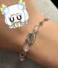 中国黄金（CHINA GOLD）足银蝴蝶小猫手链女款百搭高级感手饰情人节生日礼物送女朋友爱人 【今/次日达】足银蝴蝶小猫手链 实拍图