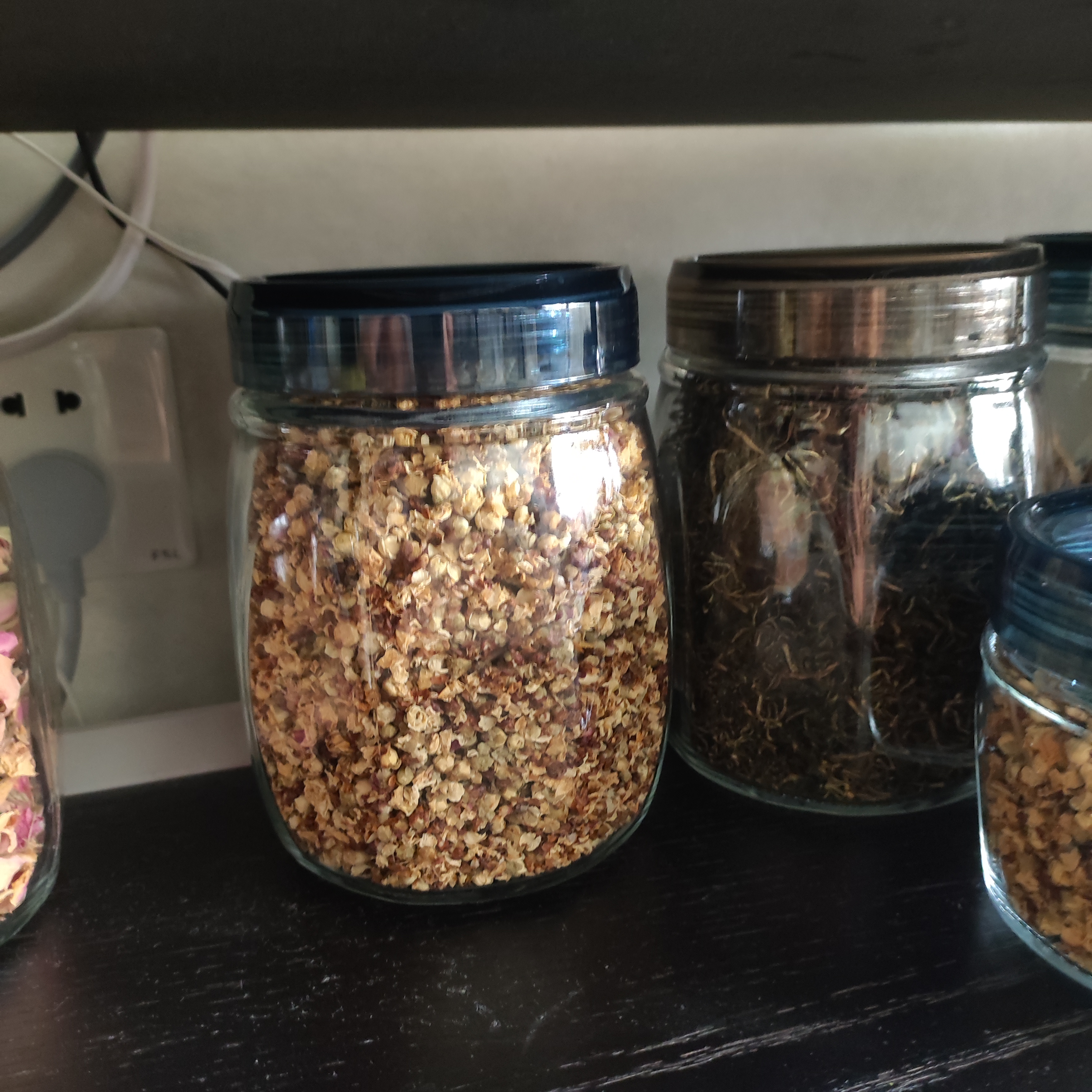 龙士达食品级玻璃密封罐陈皮储存罐腌泡菜蜂蜜白糖五谷杂粮储物瓶子1L*2 实拍图