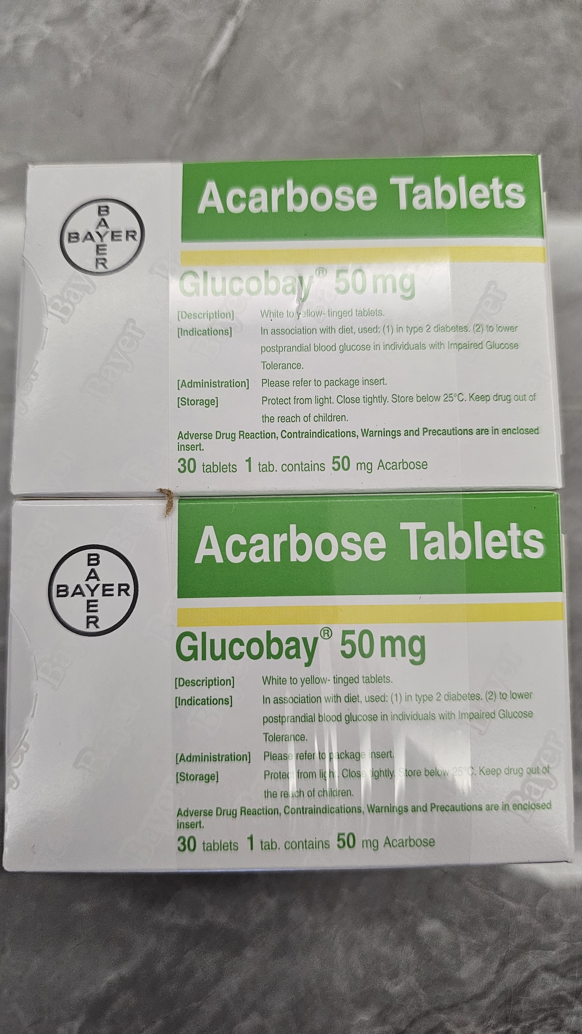 【原研药】拜唐苹 阿卡波糖片 50mg*30片/盒 10盒装 实拍图