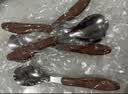 儿童宝宝喂食仿木纹不锈钢刀叉勺餐具套装甜品蛋糕叉辅食勺ins风 【划算推荐】5支装 (小勺头)仿木纹塑料厚柄 实拍图