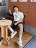 H8小白鞋2026新款春季百搭莆田鞋子情侣男女内增高厚底休闲运动板鞋 白色-黑皮尾（礼盒装） 42 男码 实拍图