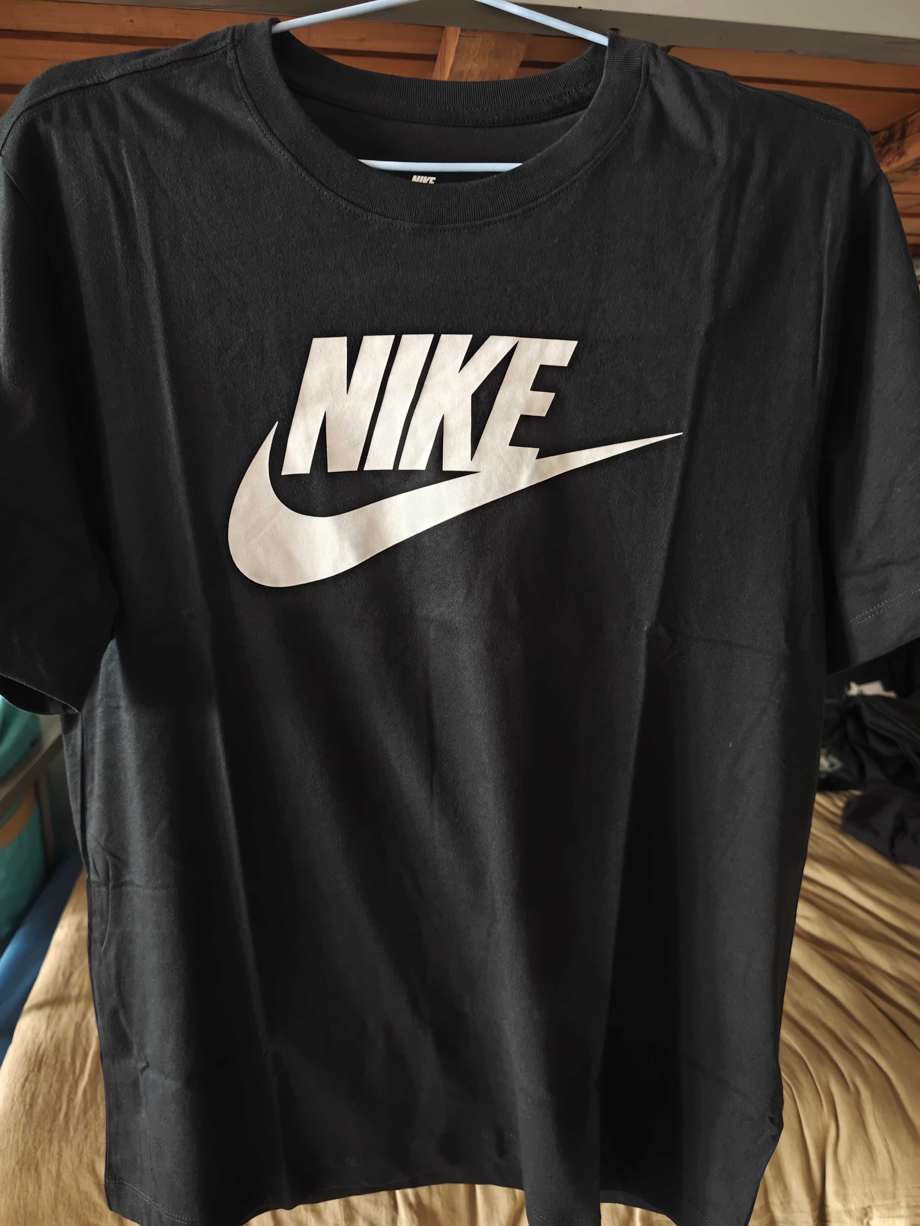 耐克(NIKE)男短袖T恤 纯棉 运动休闲 经典简约 AR5005-010 黑色XL 实拍图