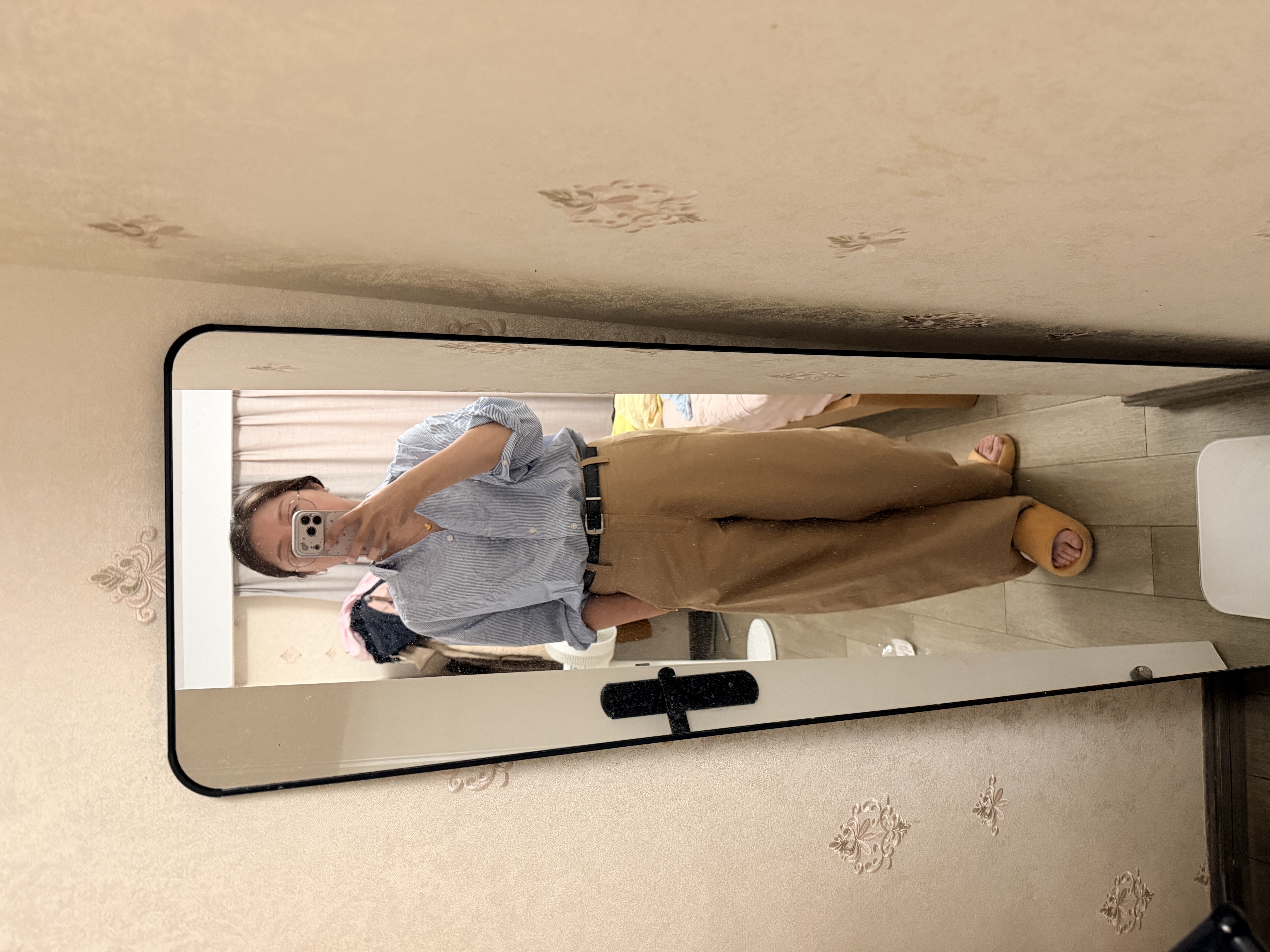 优衣库针织廓形长裤常规款女装男装/休闲裤裤子482287 486980 482287/32深米色 L 实拍图