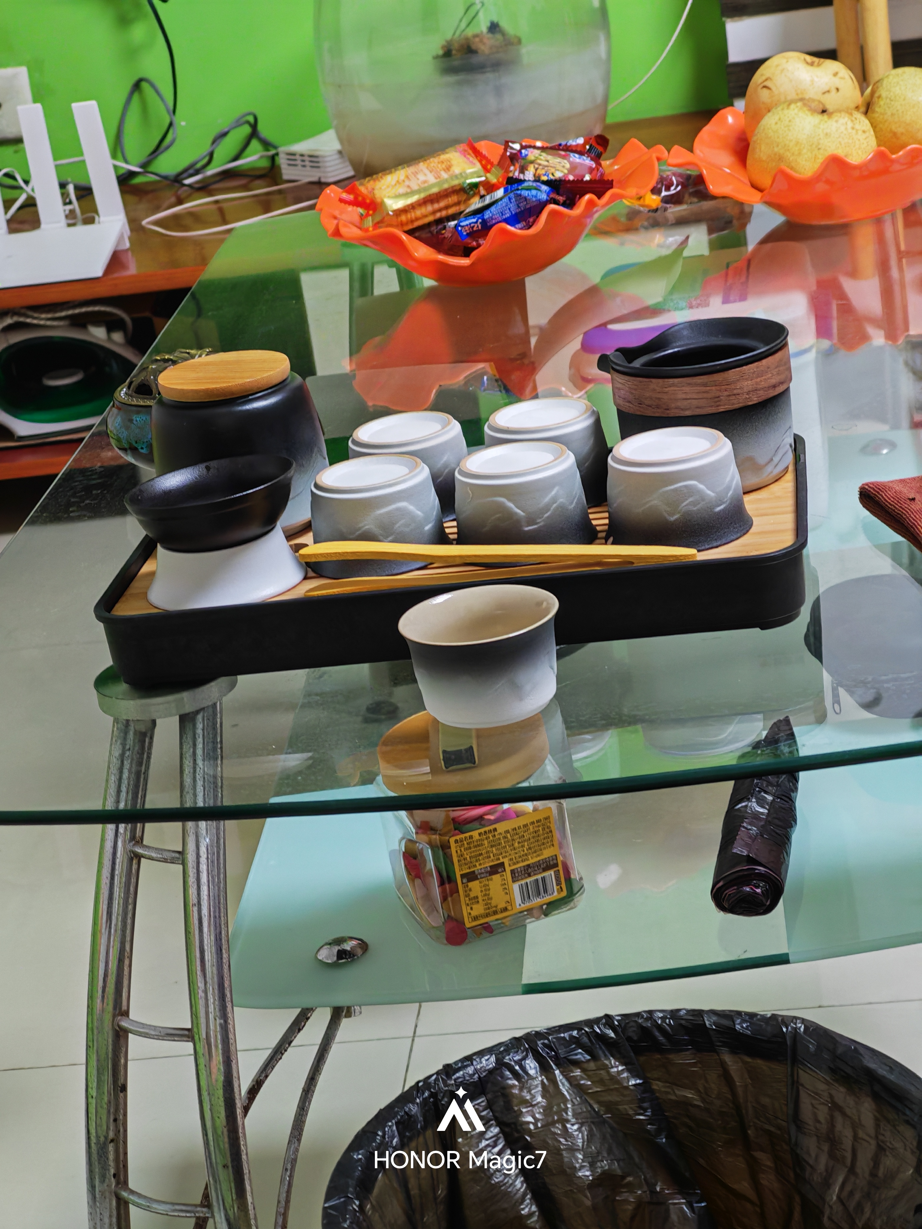宅轻松 整套茶具黑白渐变套装陶瓷简约家用办公送礼茶杯茶壶茶套12件套 实拍图