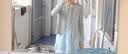 优衣库棉麻层叠连衣裙/无袖女装裙子482788 60 浅蓝色 S 实拍图