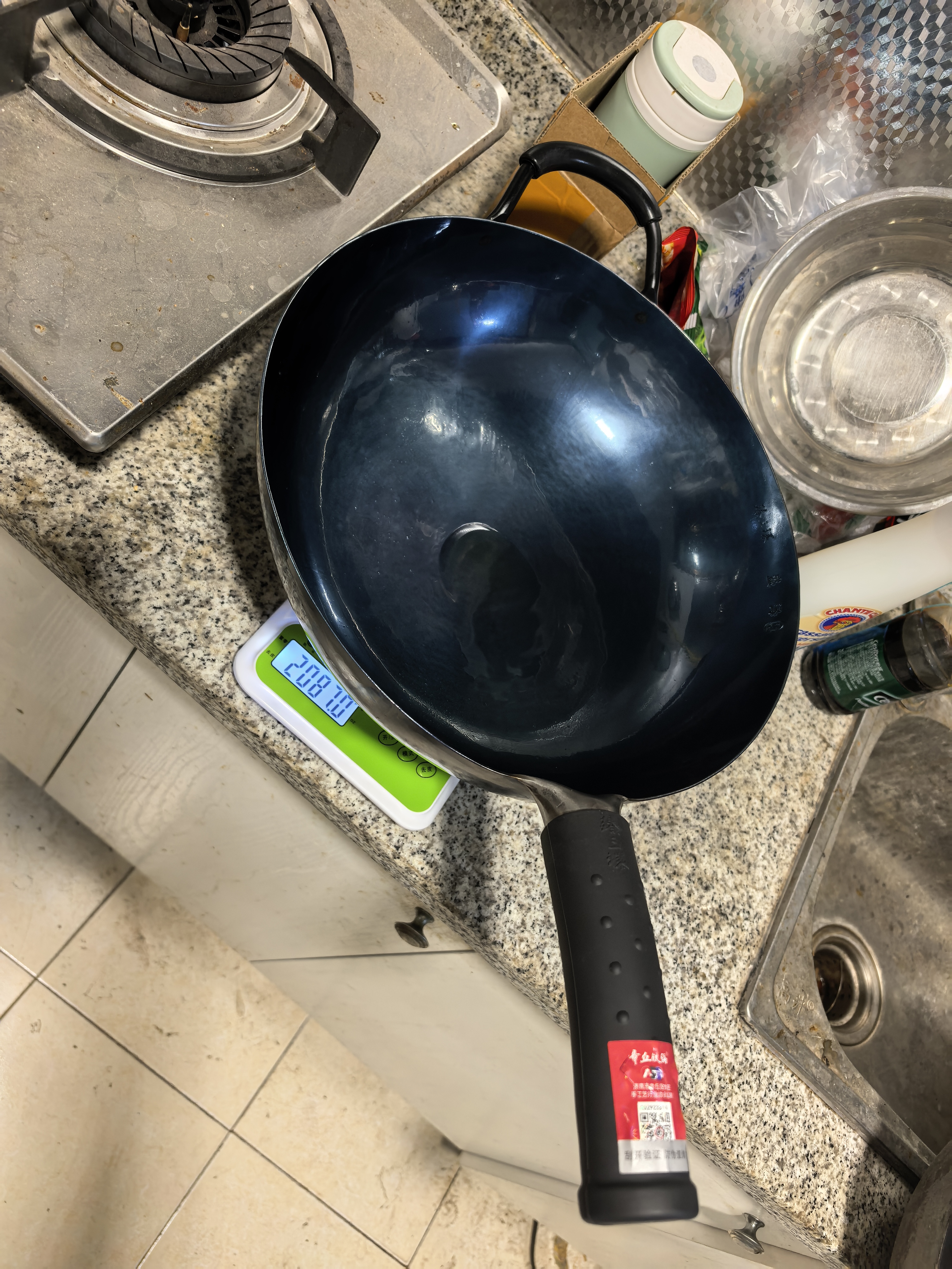 臻三环章丘铁锅手工锻打炒锅无涂层物理不粘锅名匠亲手制作厨具礼盒套装 盛泽铁把 32cm 实拍图
