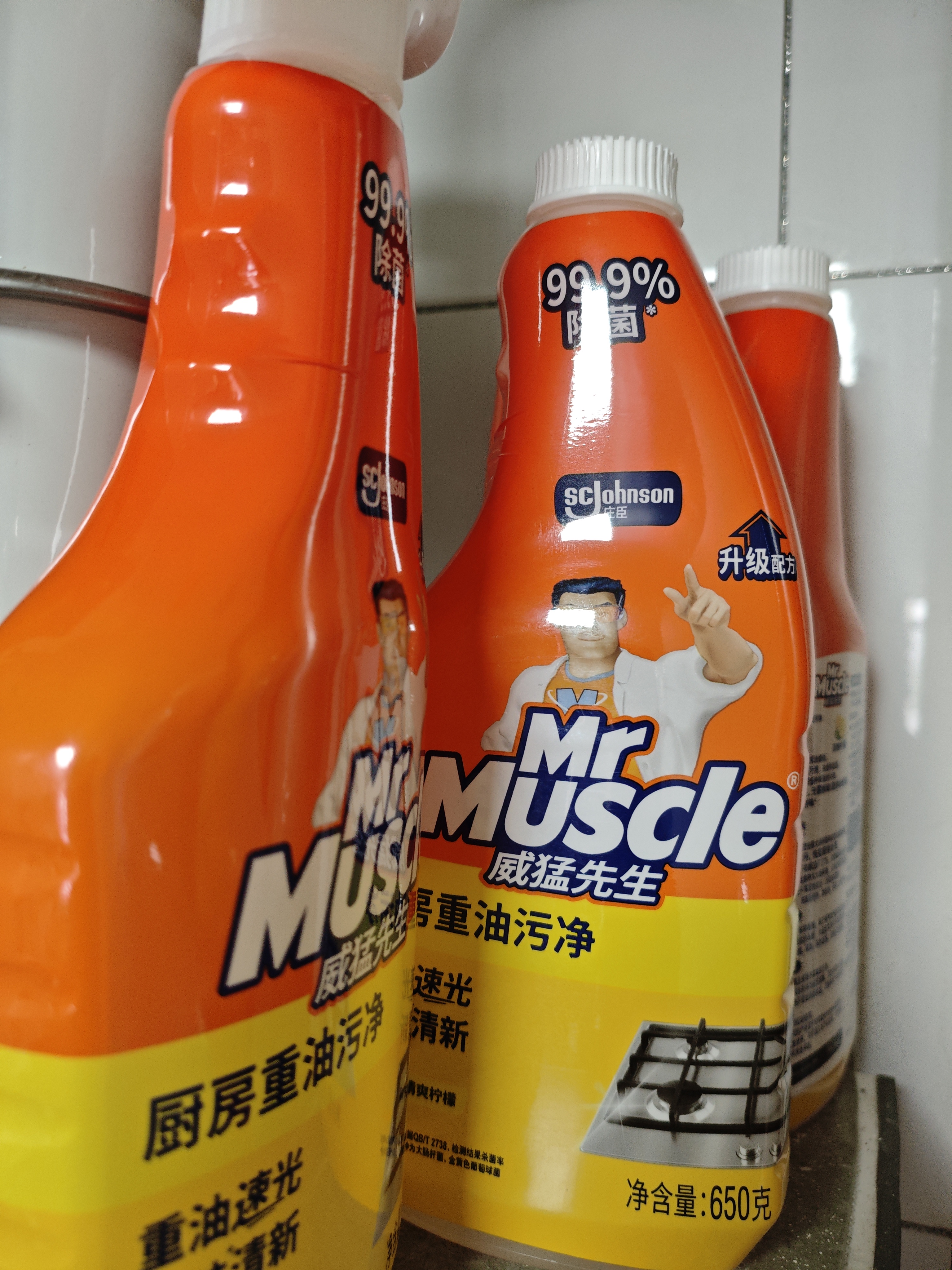 威猛先生（Mr Muscle）油污清洁剂650g+650g*3瓶替换装 厨房重油污净 厨房餐厅油烟净 实拍图