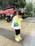 泰兰尼斯儿童雨鞋男童雨靴软底防滑踩水鞋女童小孩水靴 黄/彩 26码 实拍图