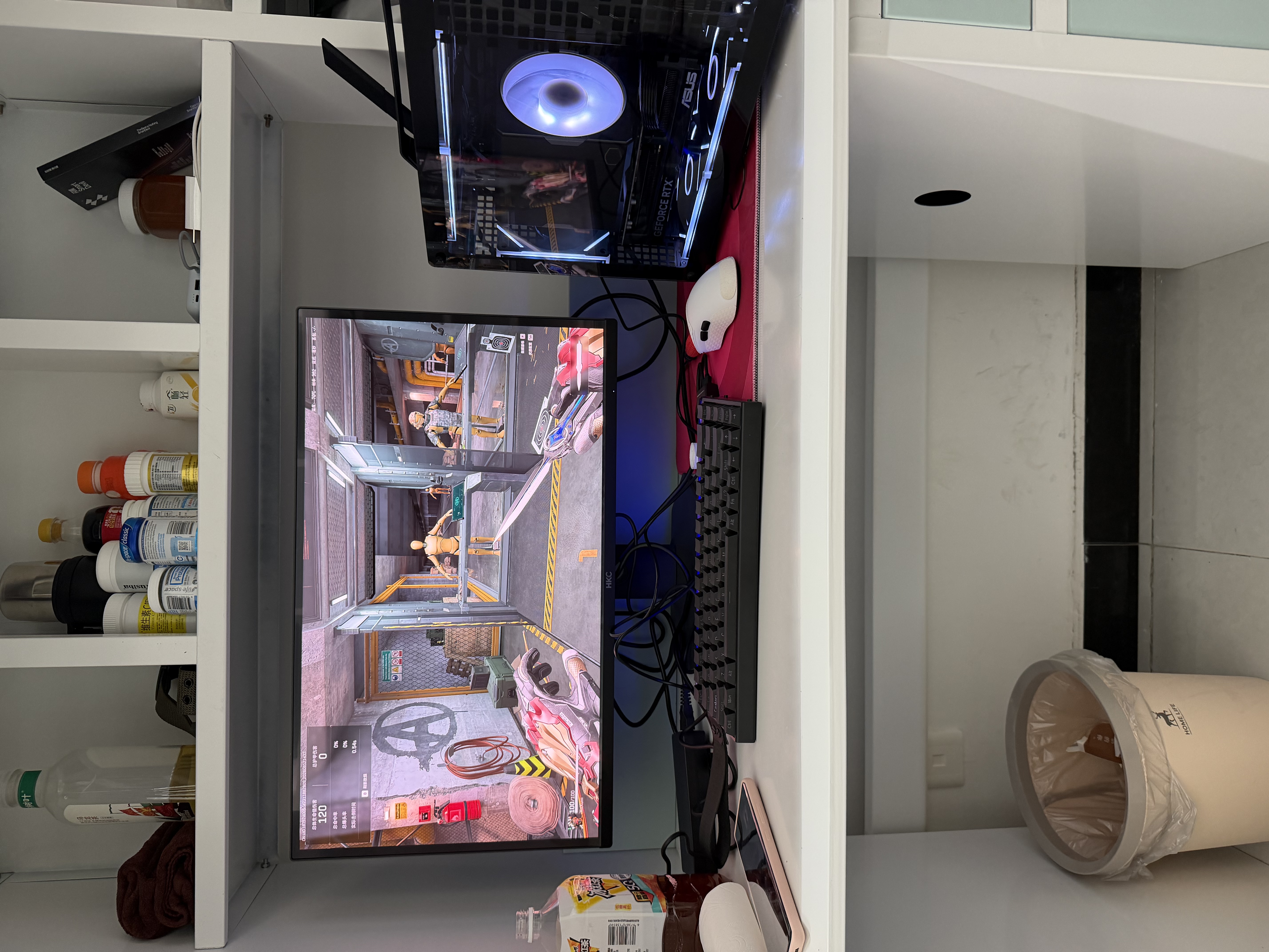 HKC 26.5英寸三星OLED量子点2K超清280Hz原生10bit硬件低蓝光HDR400电竞旋转升降27英寸显示器GS27QTS 实拍图