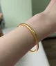 芯奢古法传承卷草纹手镯女士越南仿沙金实心结婚假三金情人节生日礼物 卷草纹传承手镯56 （90-100斤） 实拍图