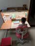 GMYD光明园迪儿童学习桌中小学生家用全实木可升降可调节写字桌H6组合 H6 120樱桃橡+V7-2卡其+珊瑚粉椅套 实拍图