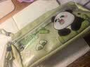 语季熊猫胖达三角笔袋双层透明前袋小学生文具袋卡通动漫女孩涤纶材质拉链闭合开学必备日系可爱风 实拍图