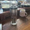 唯万双层茶仓茶水分离泡茶杯大容量家用办公室便携玻璃杯过滤茶水杯子 提绳款-钢本色400ml-送杯套杯刷 实拍图