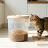 宠物储粮桶猫粮狗粮零食防潮收纳盒厨房五谷杂粮储物【超级密封】 宠物圆形储粮桶（大号）1个 实拍图