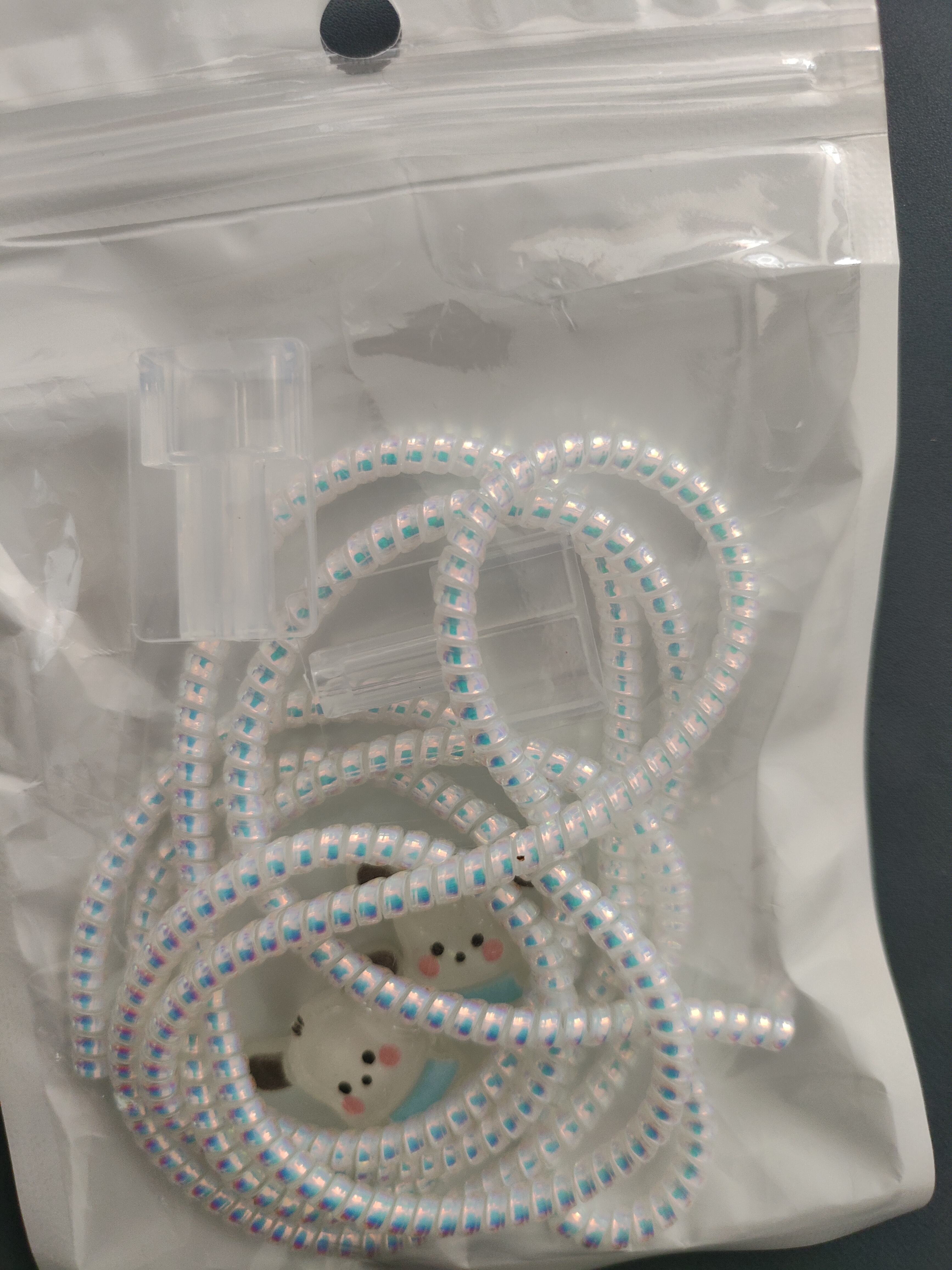数据线保护套type-c苹果华为防折断通用缠绕13充电器20W立体可爱防污防脏防宠物撕咬安装简单 帕恰狗三件套-type-C口+USB口 实拍图