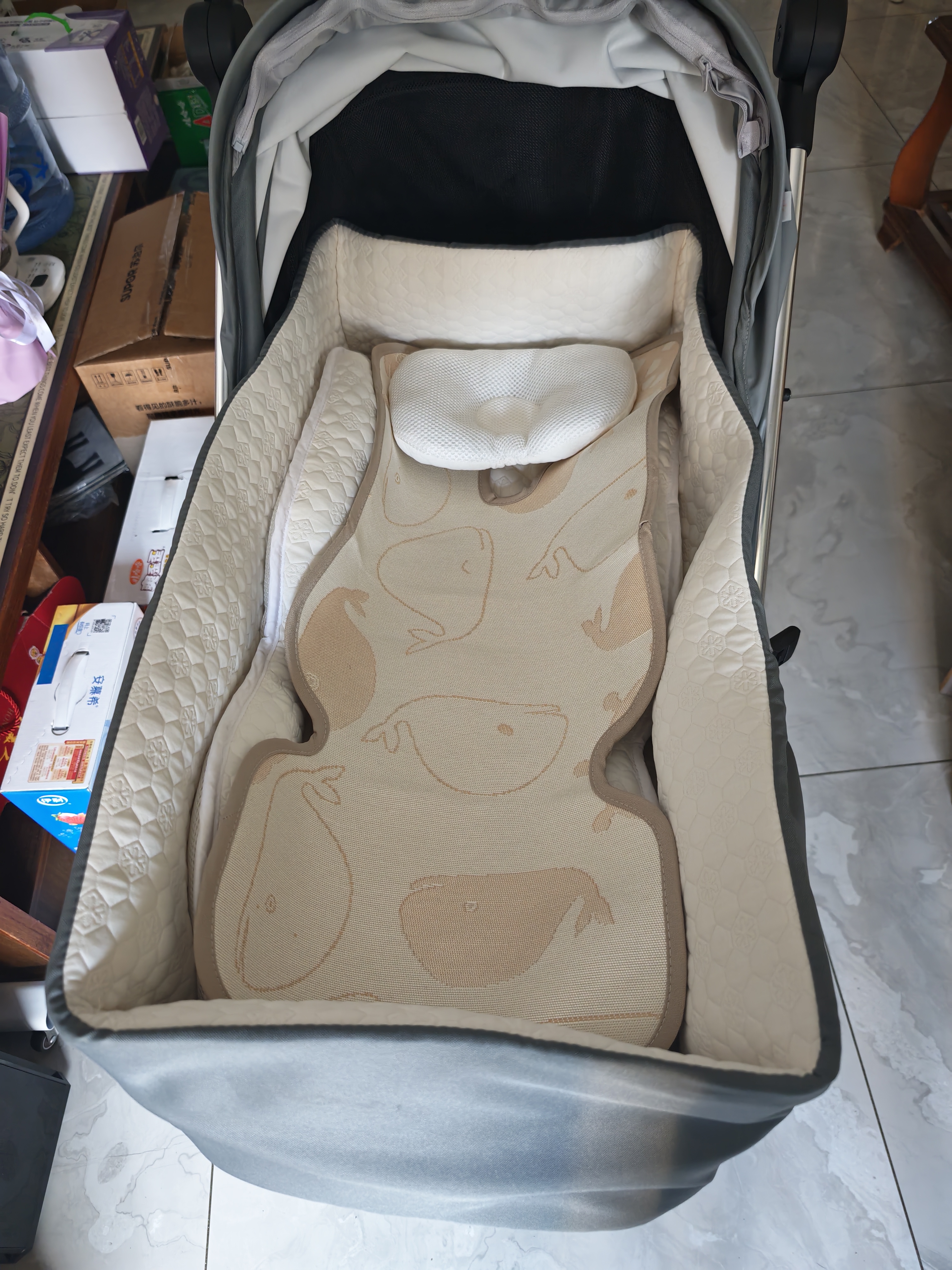 思漫特婴儿推车可坐可躺新生儿婴儿车轻便折叠双向高景观宝宝手推车 克罗灰-睡篮版【云栖护脊+四轮智控双向】 实拍图