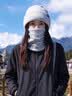 萨刻针织帽秋冬女款两件套柔软亲肤围脖刺绣标登山滑雪防寒保暖套头帽 黑色(帽子+围脖) 晒单实拍图